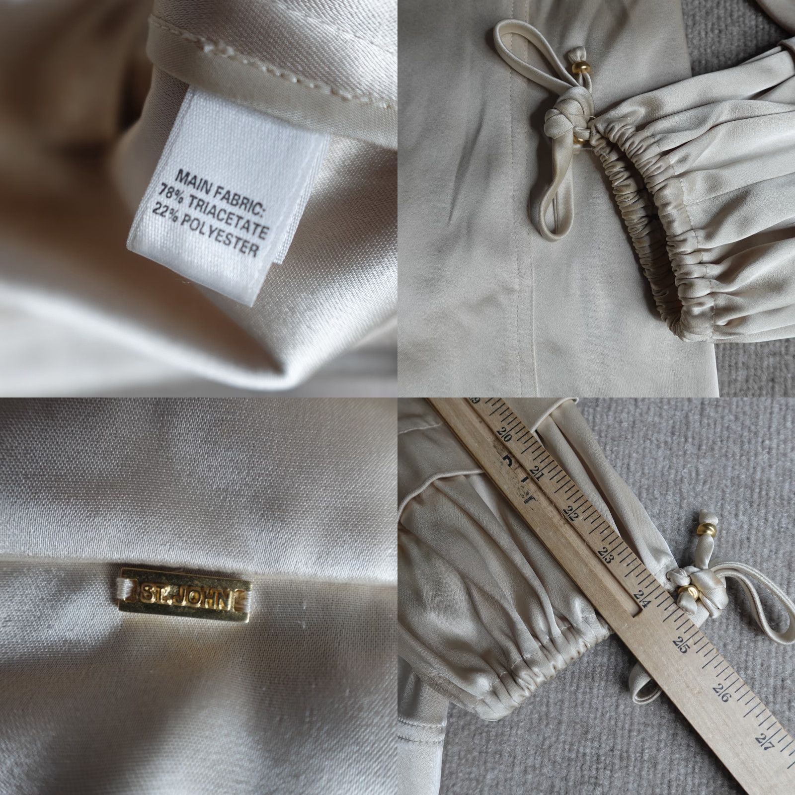 St. John St. John Womens Jacket Medium Beige Gold Solid Windberaker Size M / US 6-8 / IT 42-44 - 8 Thumbnail