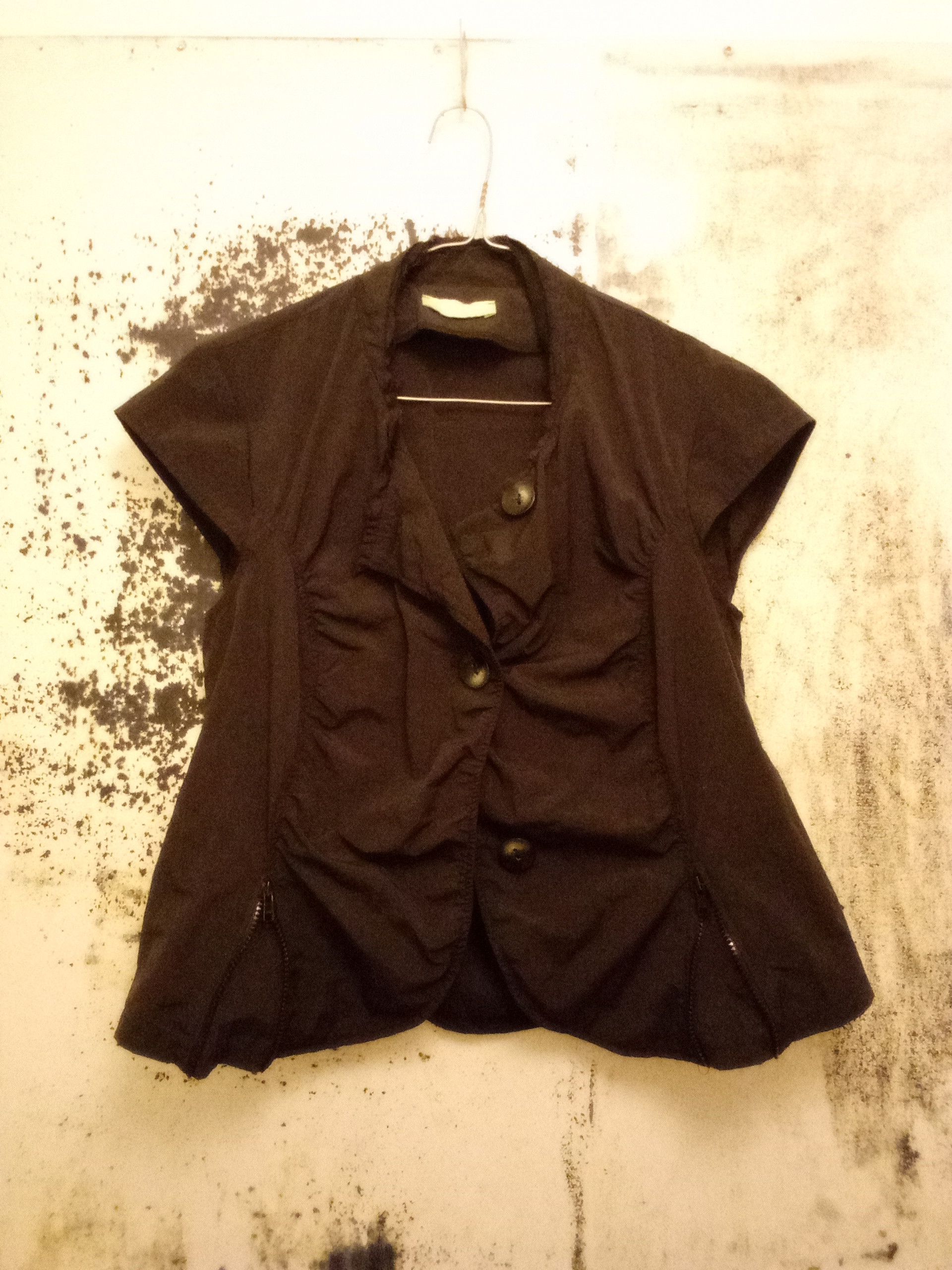 Japanese Brand × Vintage Neo Sleeveless Zip Shirt Goth Vest Distress Cyber y2k opium Size M / US 6-8 / IT 42-44 - 1 Thumbnail