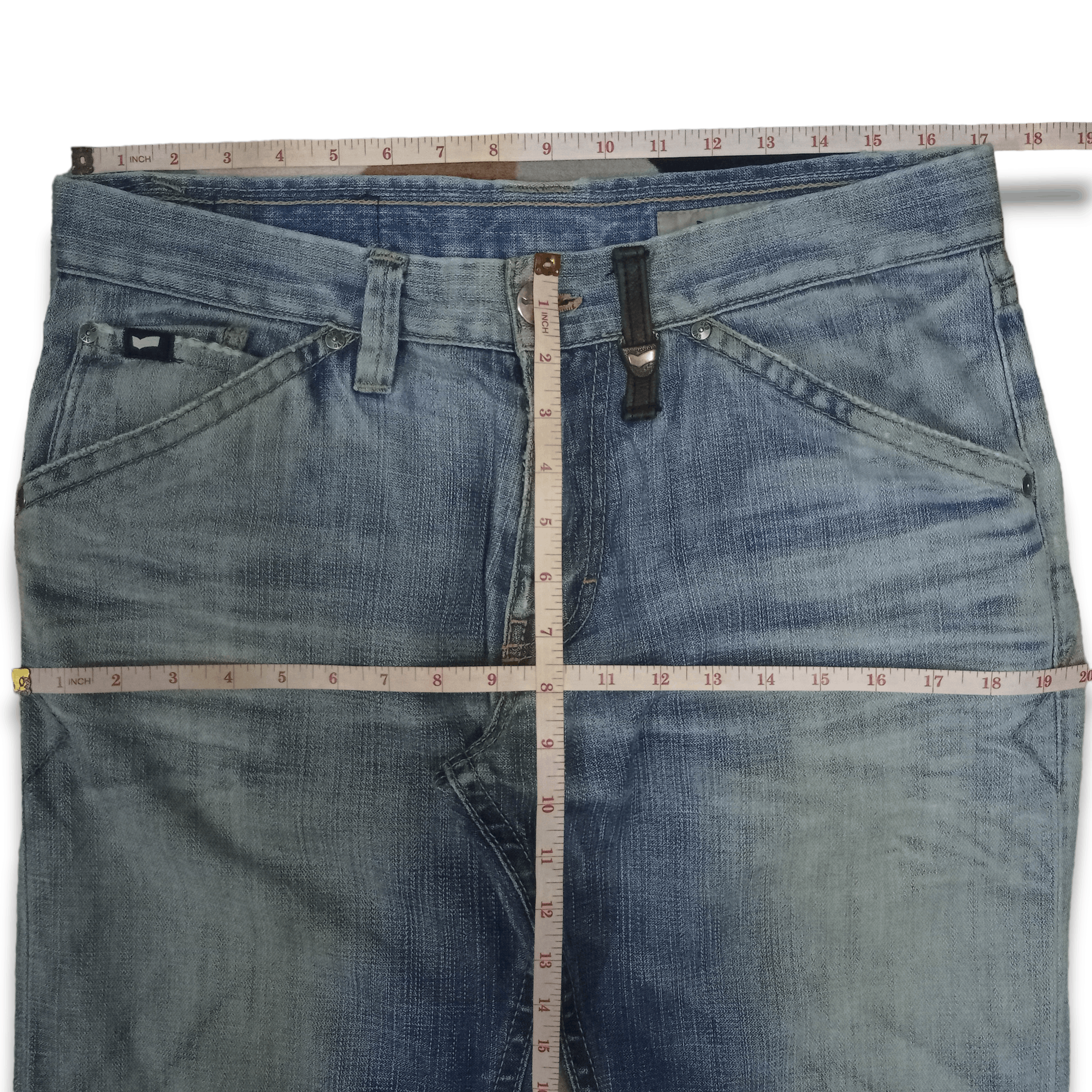 Japanese Brand SALES🔥Vintage Japanese Brand Blue Wash Distress Baggy Jeans Size US 34 / EU 50 - 9 Thumbnail