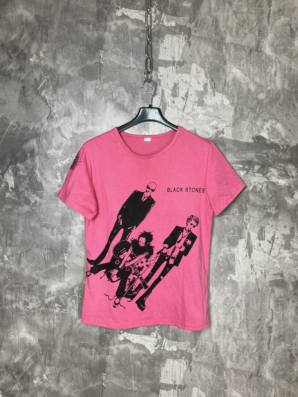 Band Tees × Vintage Black Stones Vintage Y2K Pink T shirt Hysteric Style Size S / US 4 / IT 40 - 1 Thumbnail