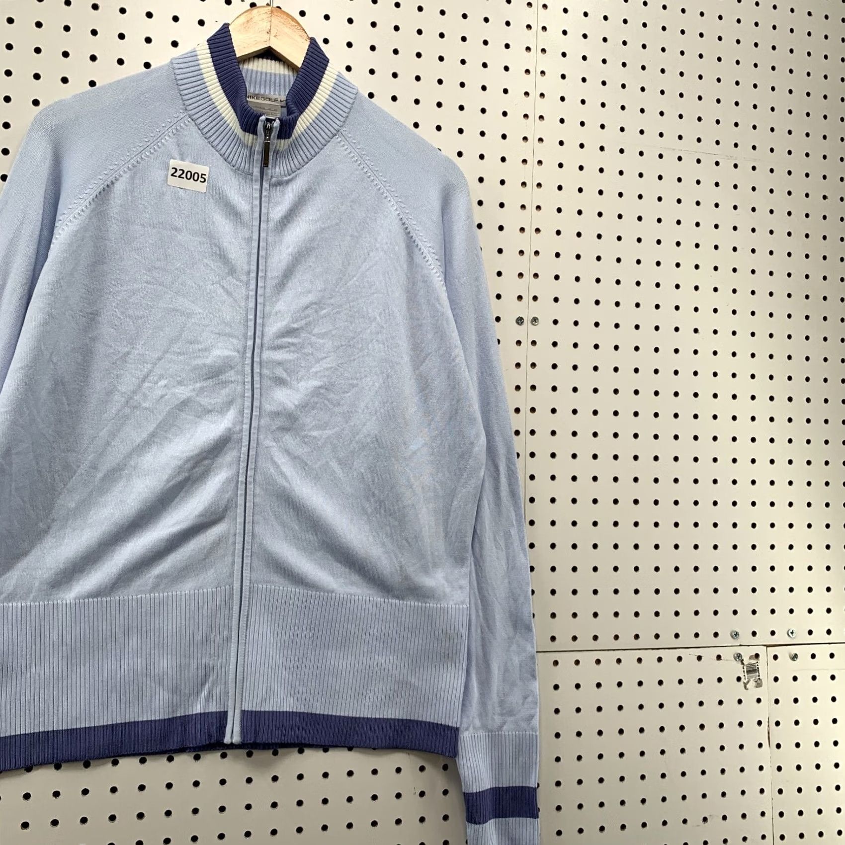 Nike Nike Golf Sweater Sky Blue Full Zip Ribbed Knit Womens XL Size XL / US 12-14 / IT 48-50 - 4 Thumbnail