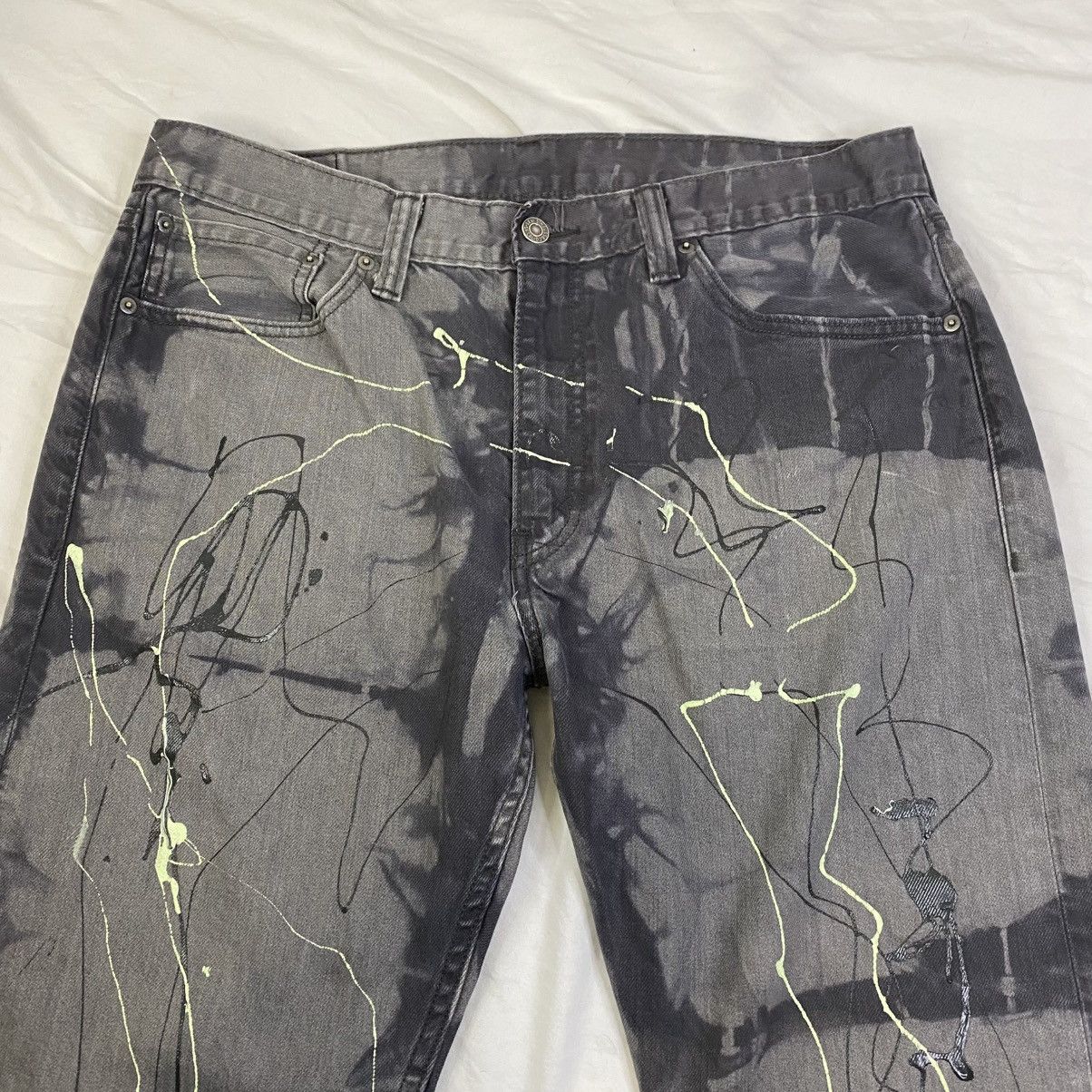 Levi's Levi's 508 Jeans Men's Gray/Black Sz 36x32 Splatter EUC Size US 36 / EU 52 - 4 Thumbnail