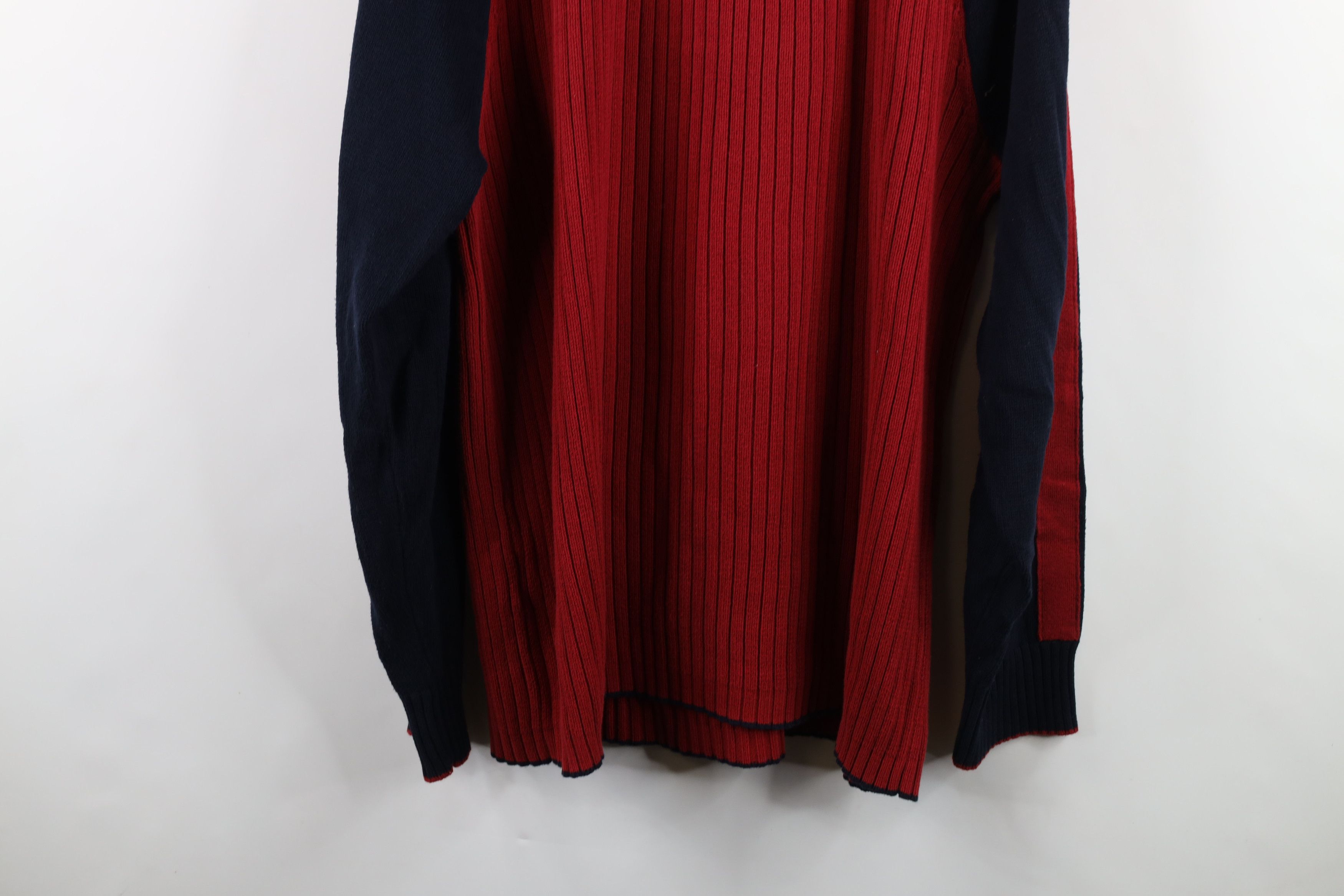 Nautica × Vintage Vintage 90s Nautica Ribbed Half Zip Pullover Sweater Red Size US XL / EU 56 / 4 - 12 Thumbnail