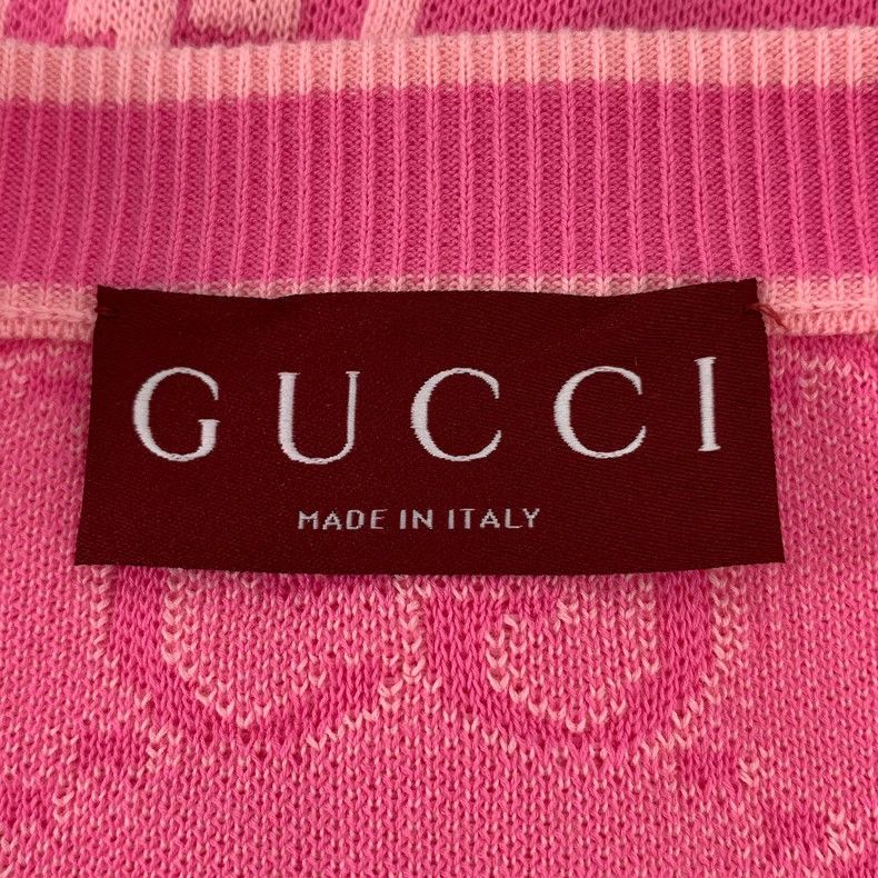 Gucci Gucci 24 styles of pink logo jacquard full-print cotton kni Size US XS / EU 42 / 0 - 5 Thumbnail