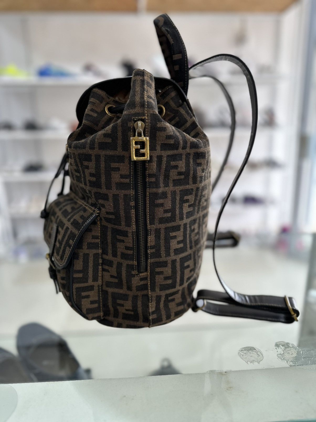 Fendi FENDI Brown Zucca Canvas Backpack Size ONE SIZE - 4 Thumbnail