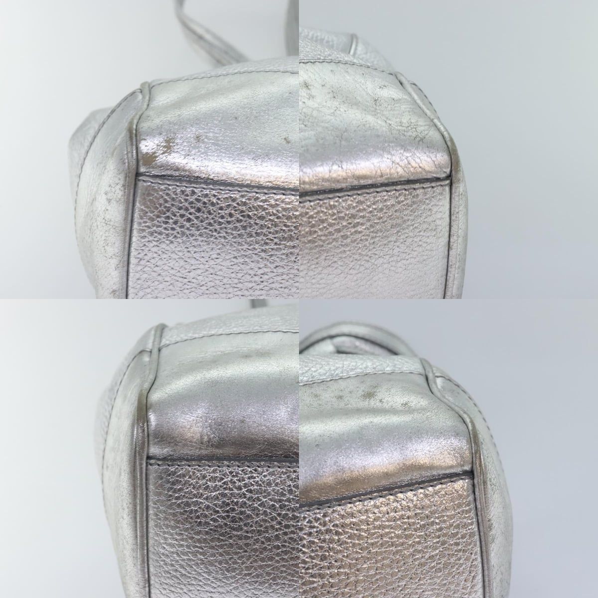 Celine CELINE Tote Bag Leather Silver Size ONE SIZE - 10 Thumbnail