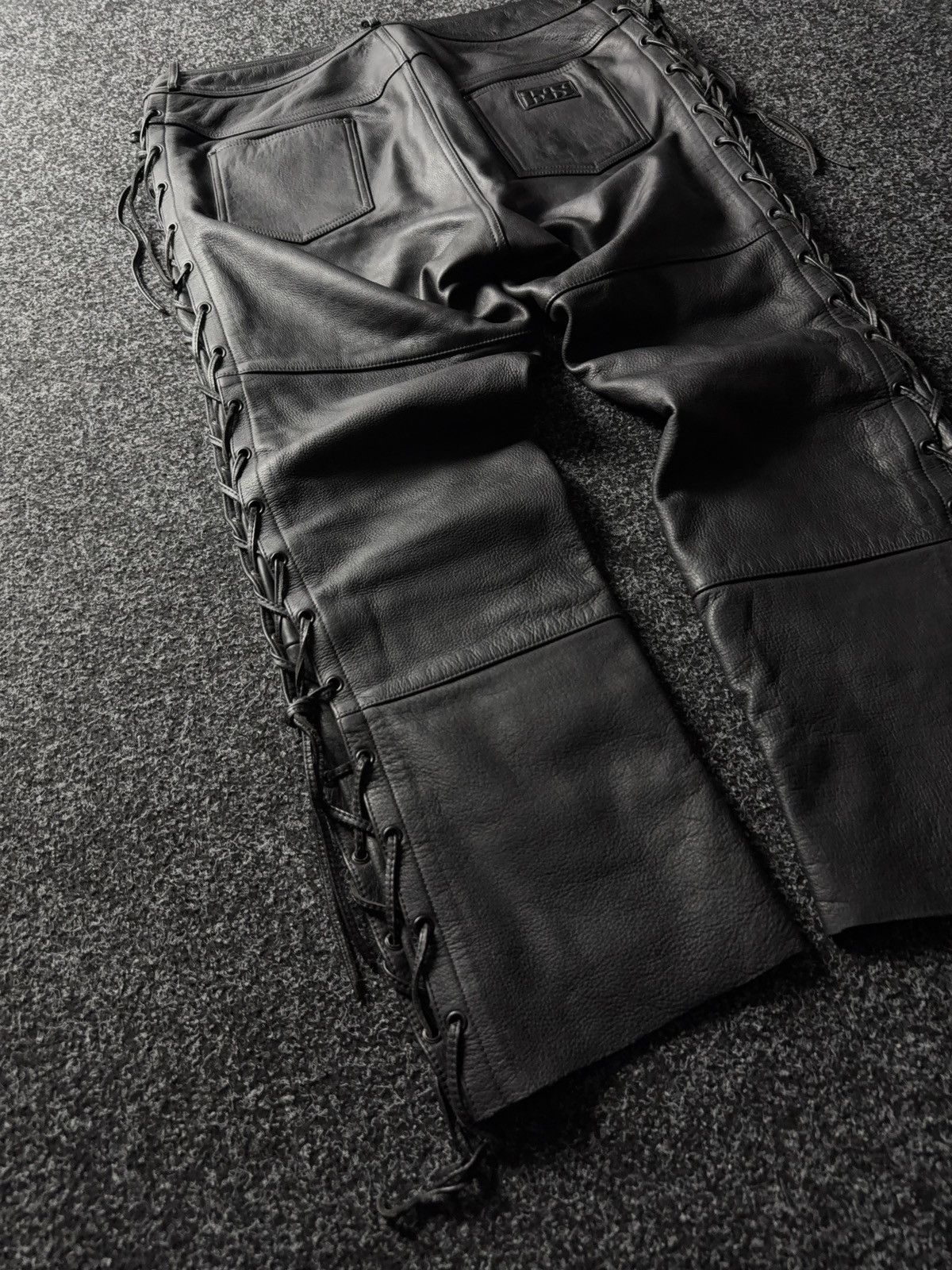 Leather Y2K Vintage Leather Pants Opium Style Alt Biker USA Rare Size US 37 - 10 Thumbnail