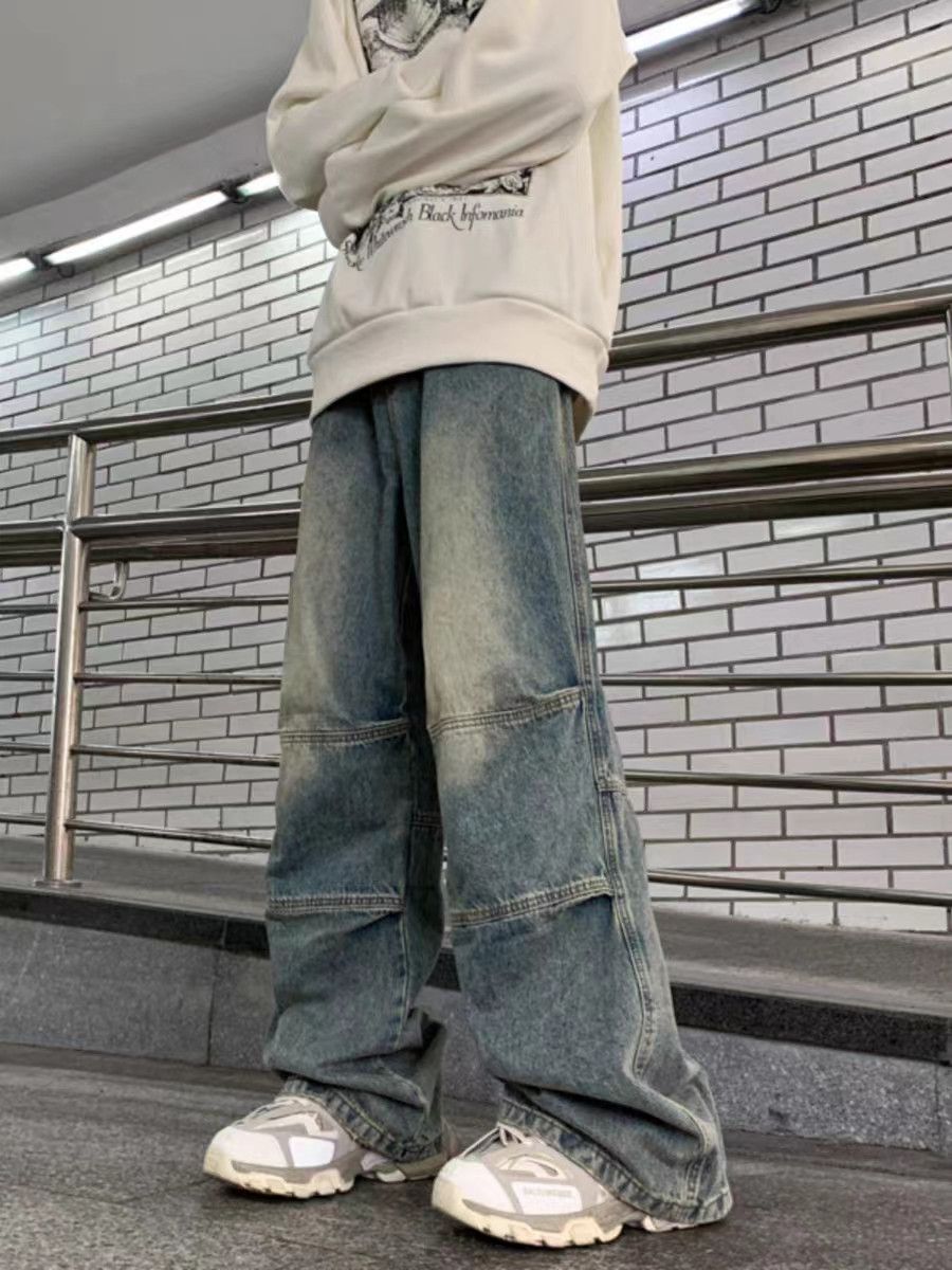 Japanese Brand × Jean Street hip-hop washed and distressed baggy jeans Size US 34 / EU 50 - 5 Thumbnail