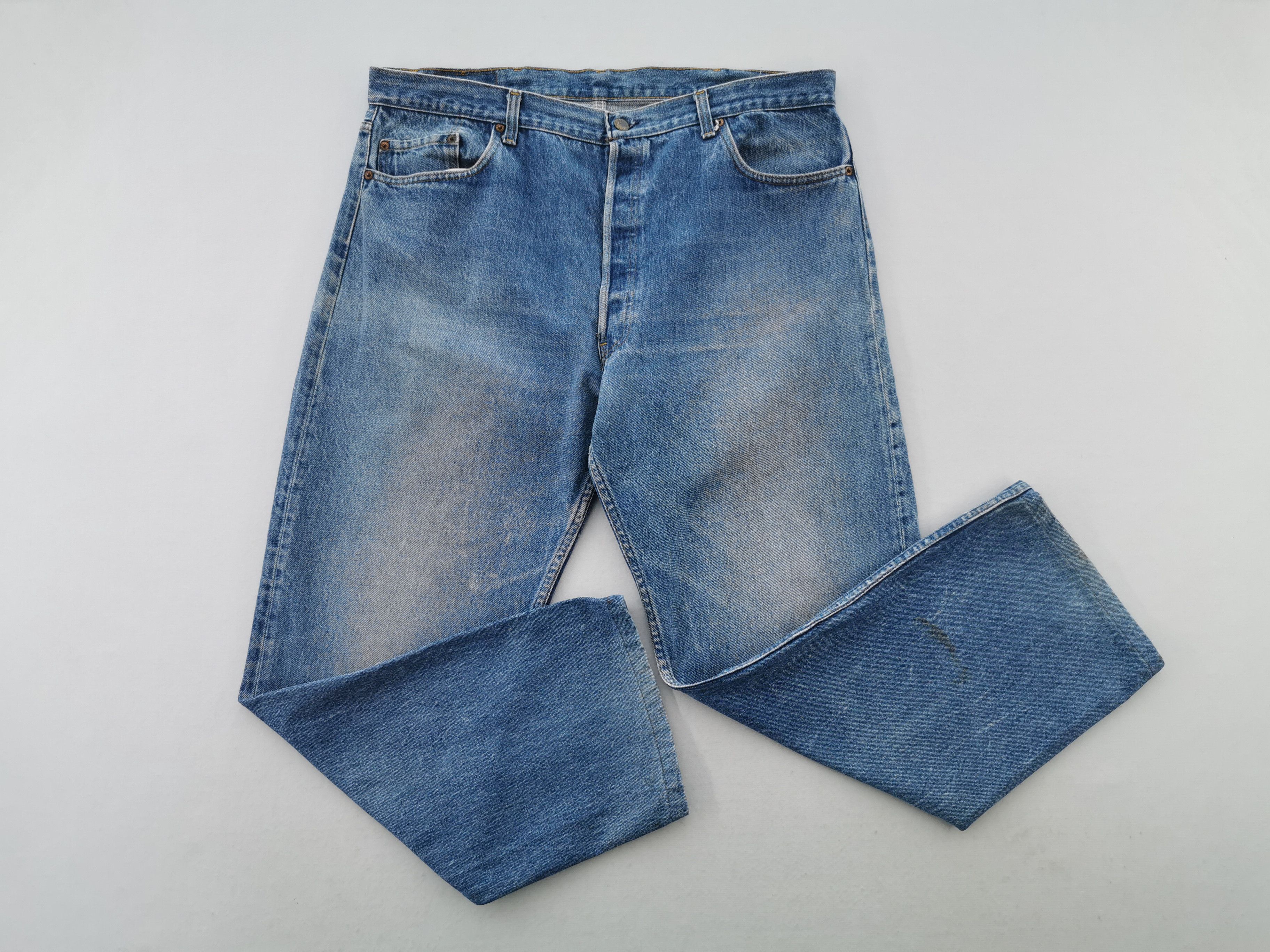 Levi's Vintage 90s Levis Lot 501 Denim Made In USA Size 37/42x34 Size US 37 - 3 Thumbnail
