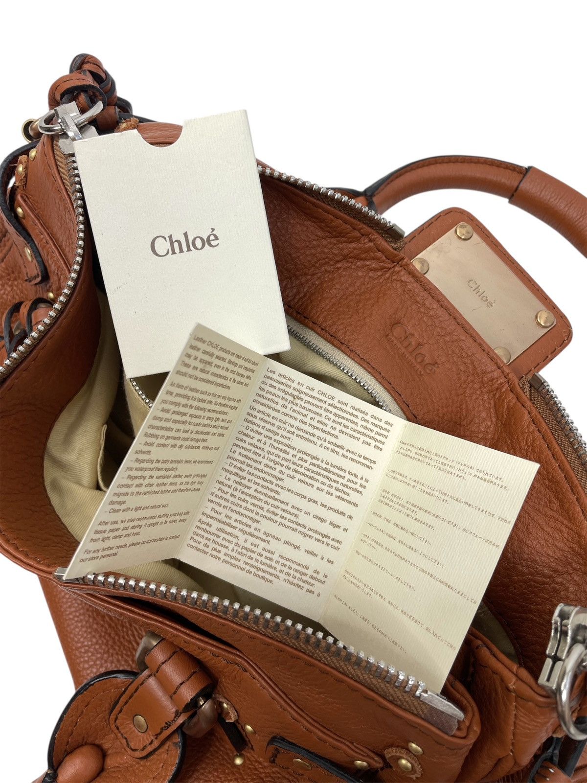 Chloe Chloé Paddington Medium Satchel Bag – Tan Pebbled Leather Size ONE SIZE - 14 Thumbnail