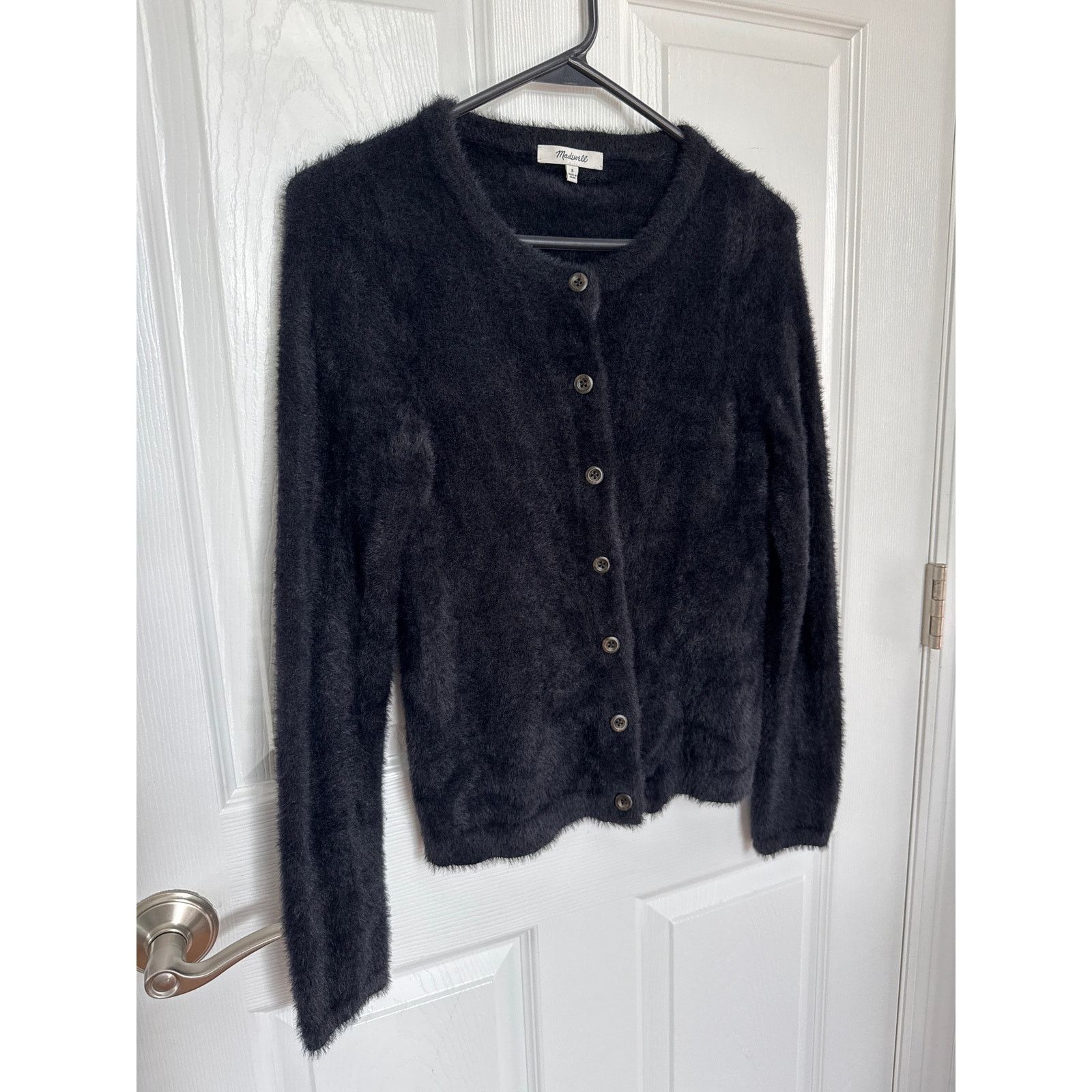Madewell Madewell Hewitt Fuzzy Cardigan Sweater button down Black Size S / US 4 / IT 40 - 8 Thumbnail