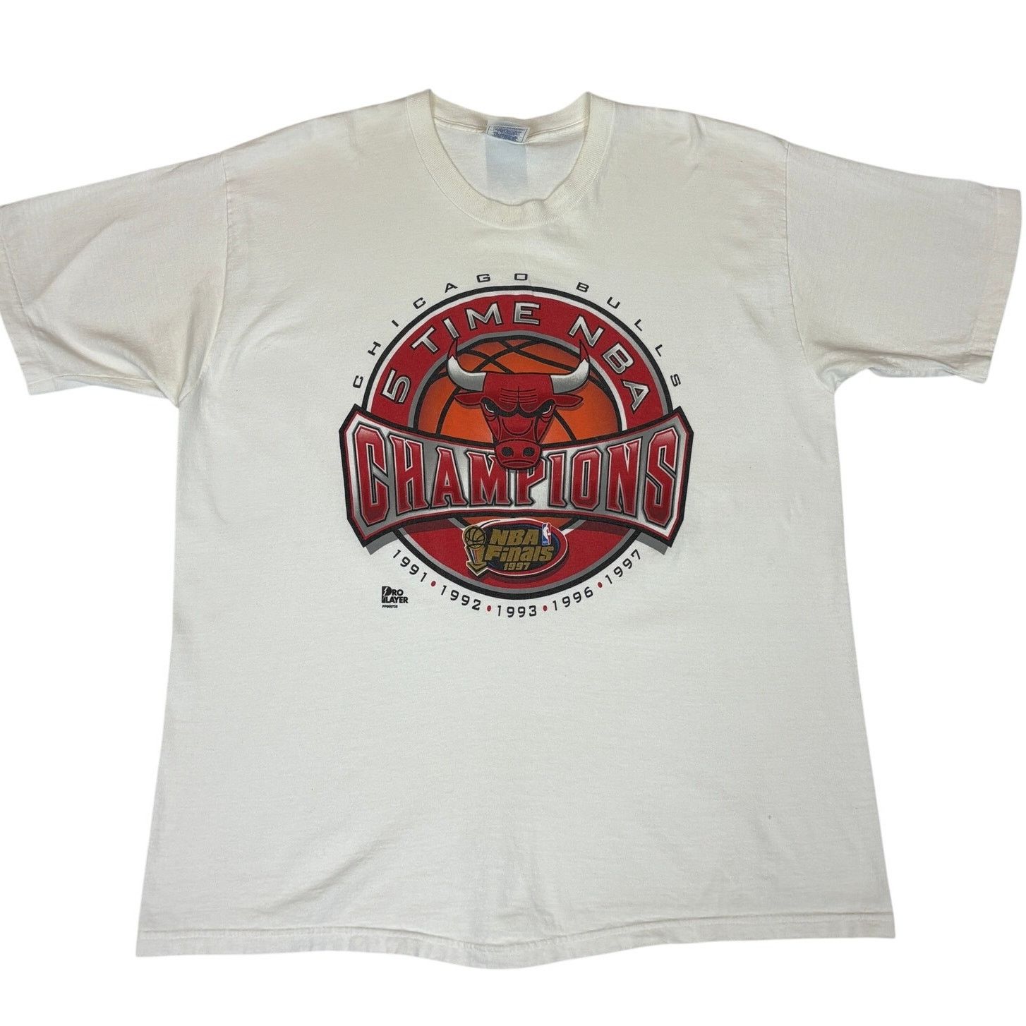 Pro Player Vintage 1997 Chicago Bulls Pro Player 5 Time Tee Shirt XL Size US XL / EU 56 / 4 - 1 Thumbnail