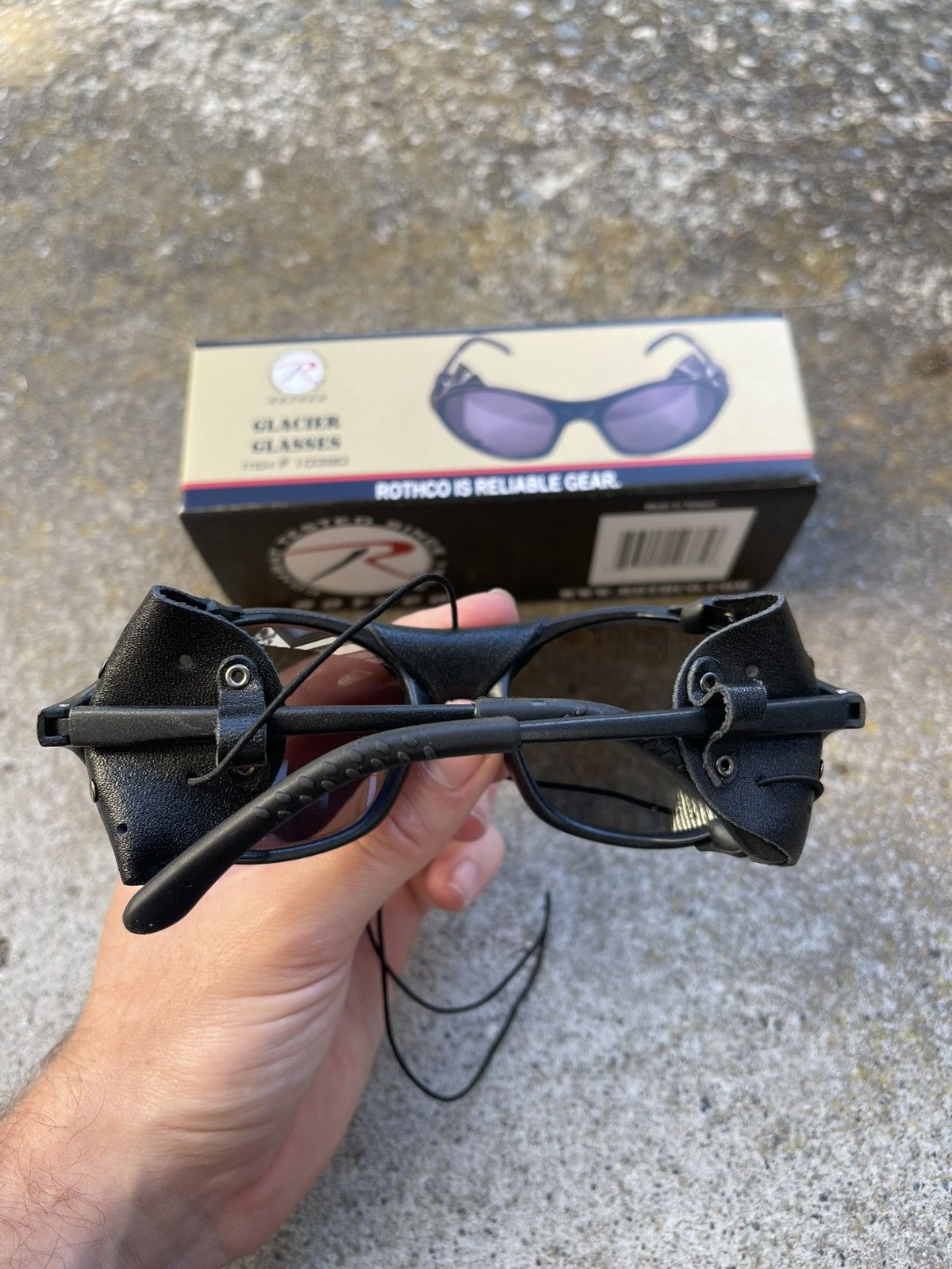 Vintage Military leather shield glacier punk sunglasses avant garde Size ONE SIZE - 5 Thumbnail