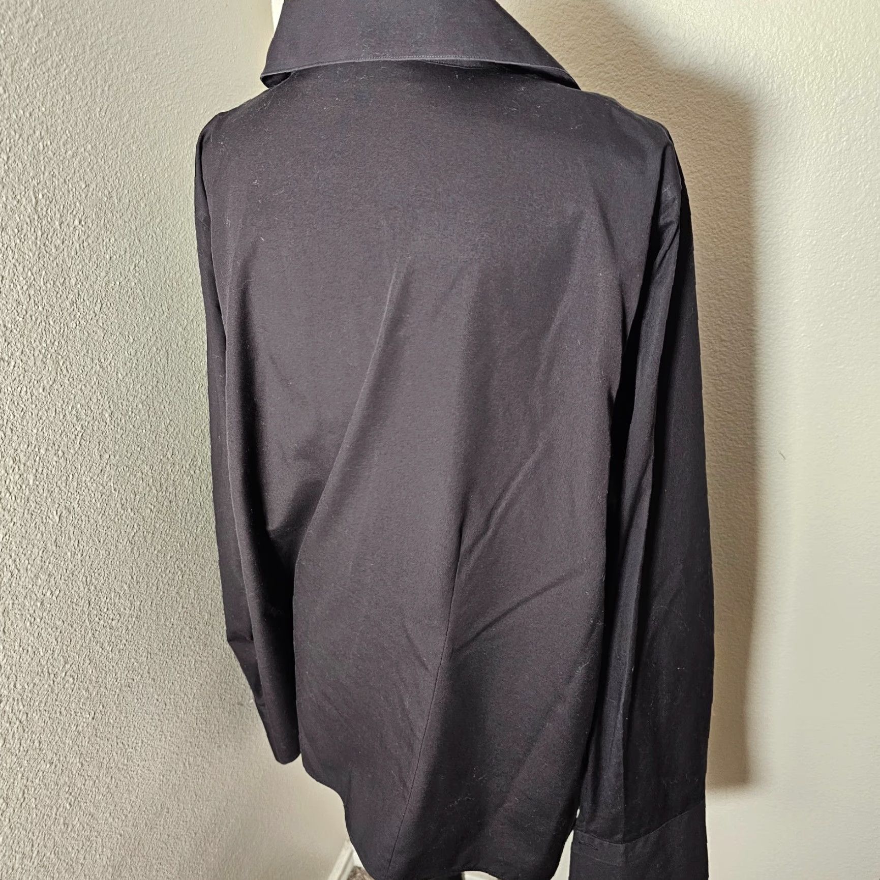 Talbots VINTAGE Talbots Plus Size 20W Black Long Sleeve Button Shirt Collared Top Casual Business Women's Size 3XL / US 20-22 - 3 Thumbnail