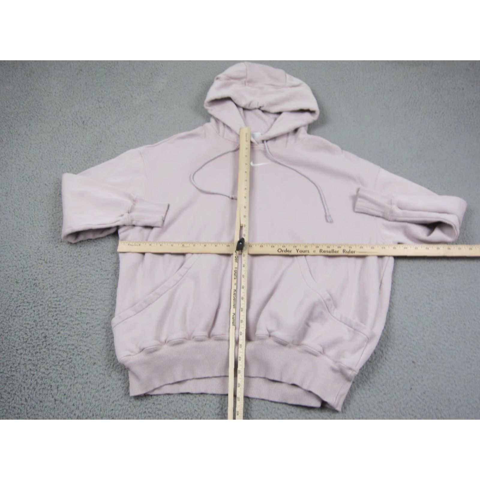 Nike NIKE Hoodie Mens L Pink Mauve Center Swoosh Fleece Sweatshirt Pullover Sportswear 90s Hooded Pockets Size US L / EU 52-54 / 3 - 7 Thumbnail
