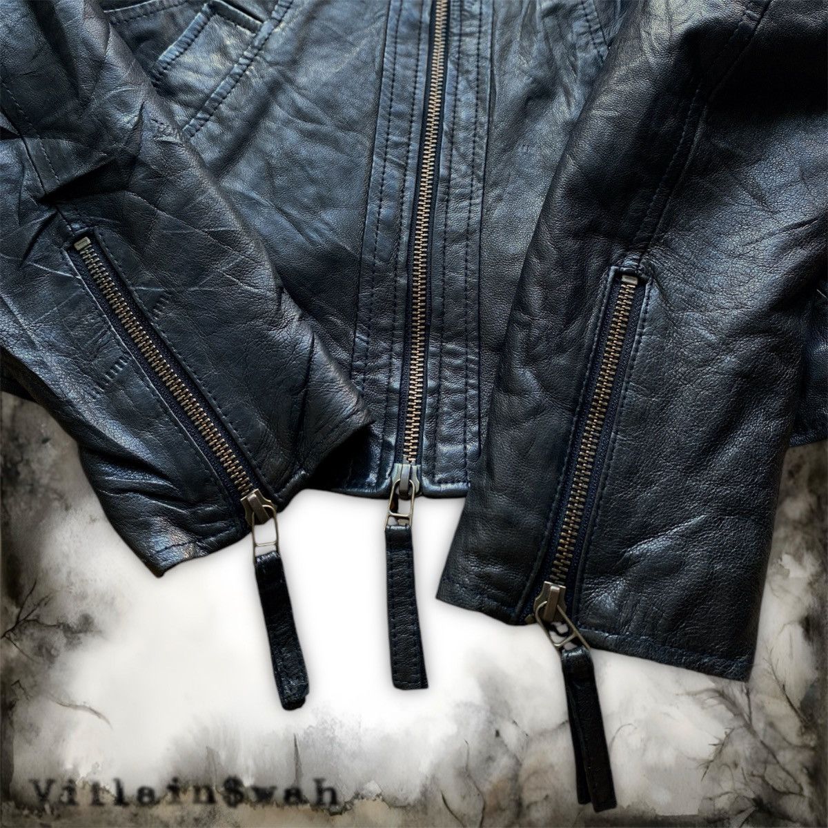 14th Addiction Goa Raccoon Fur Sheepskin Leather Jacket Size US S / EU 44-46 / 1 - 4 Thumbnail