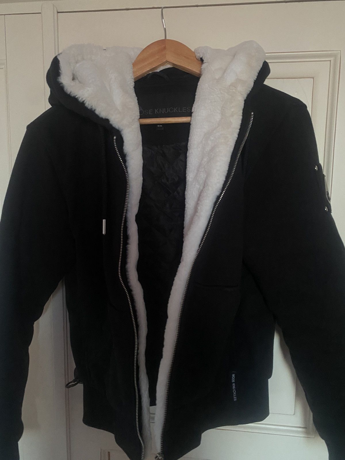 image of Moose Knuckles Bunny Hoodie in Black, Women's (Size Medium)