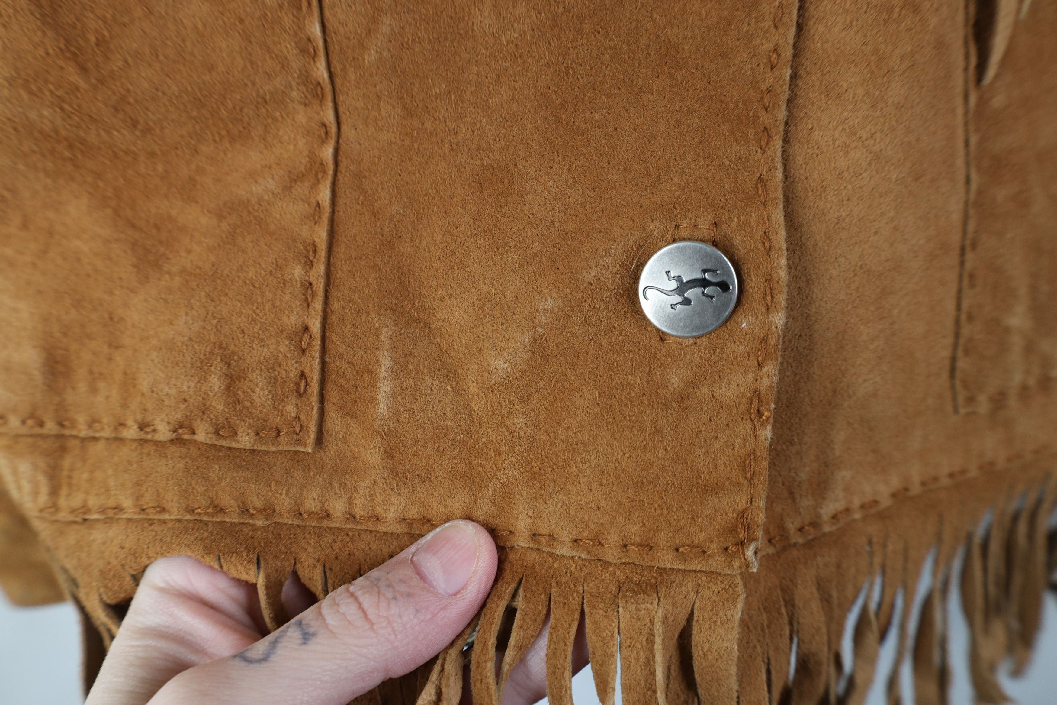 Chicos Vintage 90s Chicos Western Suede Leather Fringed Jacket Size XS / US 0-2 / IT 36-38 - 7 Thumbnail