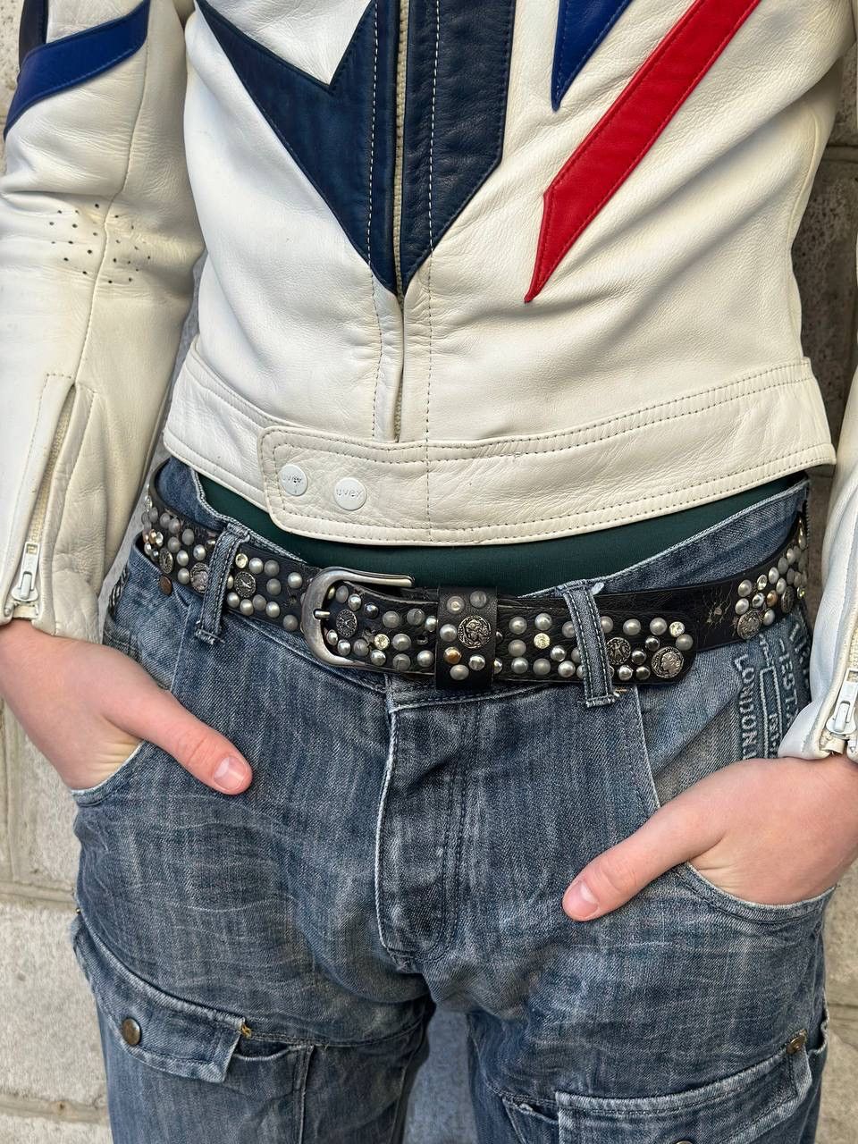 Thomas Pink VTG Punk Leather Belt Rock Band Y2K 00s USA Hype Trend Size ONE SIZE - 2 Thumbnail