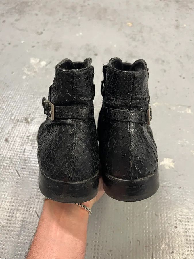Vintage Cesare Paciotti Black Python Leather Chelsea Boots Size US 10 / EU 43 - 7 Thumbnail