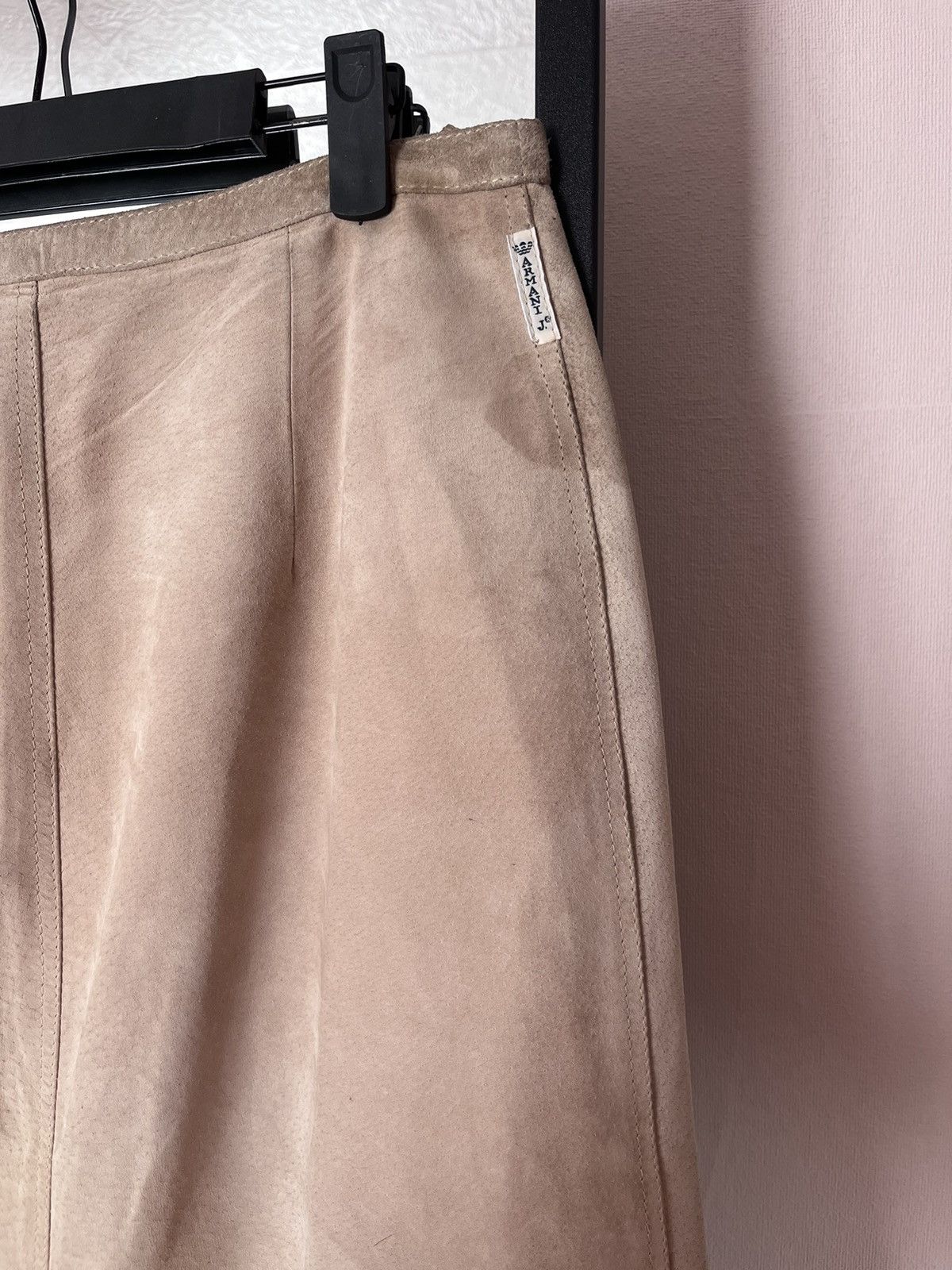 Giorgio Armani Vintage Armani Jeans Leather Pelle Maxi Skirt Size US 10 Size 32" / US 10 / IT 46 - 7 Thumbnail