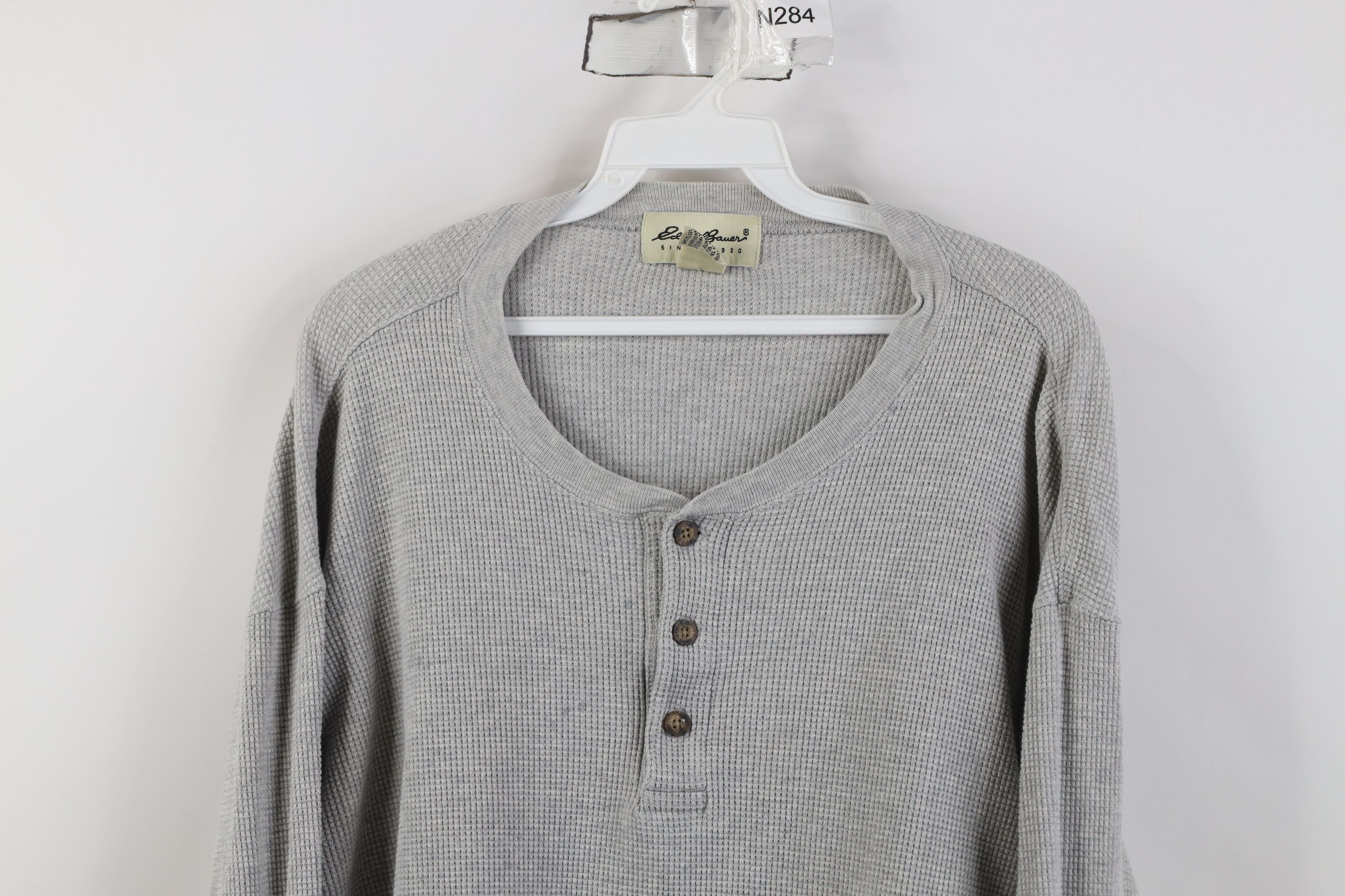 Eddie Bauer Vintage 90s Eddie Bauer Knit Long Sleeve Henley T-Shirt Size US XL / EU 56 / 4 - 2 Thumbnail
