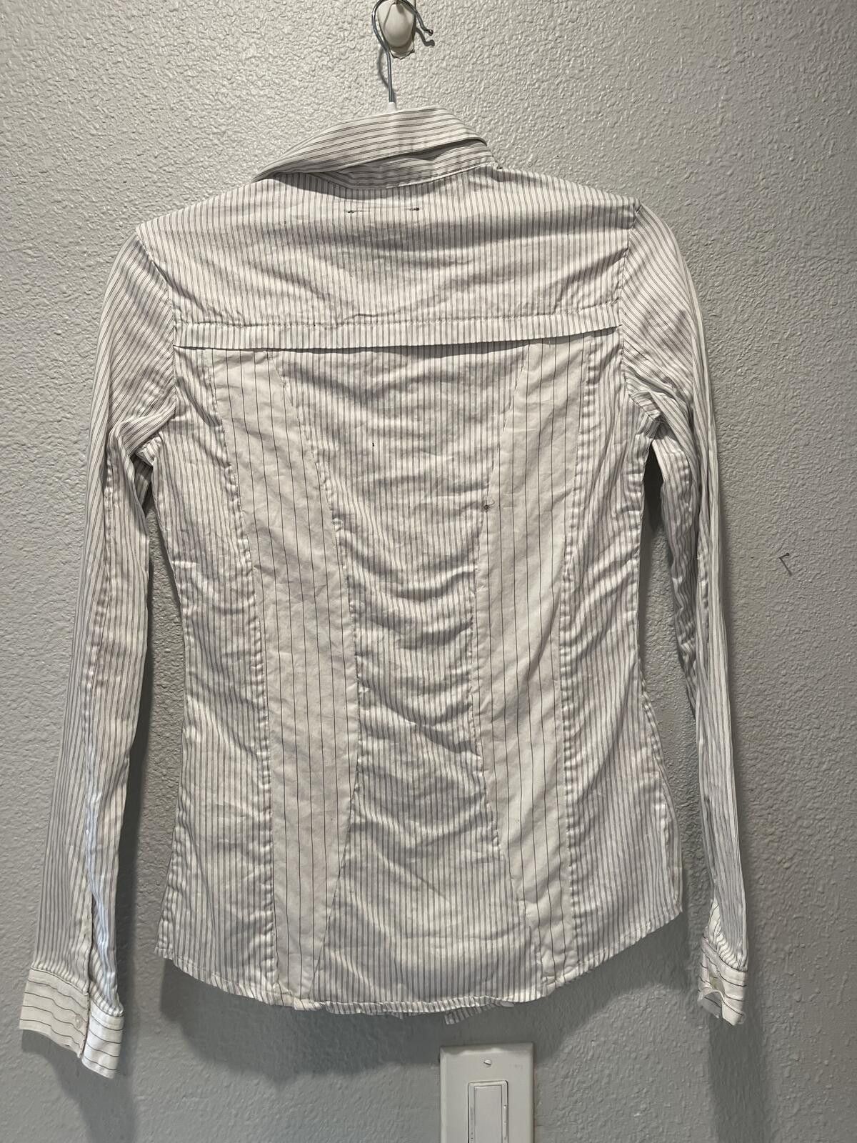 Diesel Diesel Black Gold Label Women's White Pinstripe Button-Up Size M / US 6-8 / IT 42-44 - 2 Thumbnail