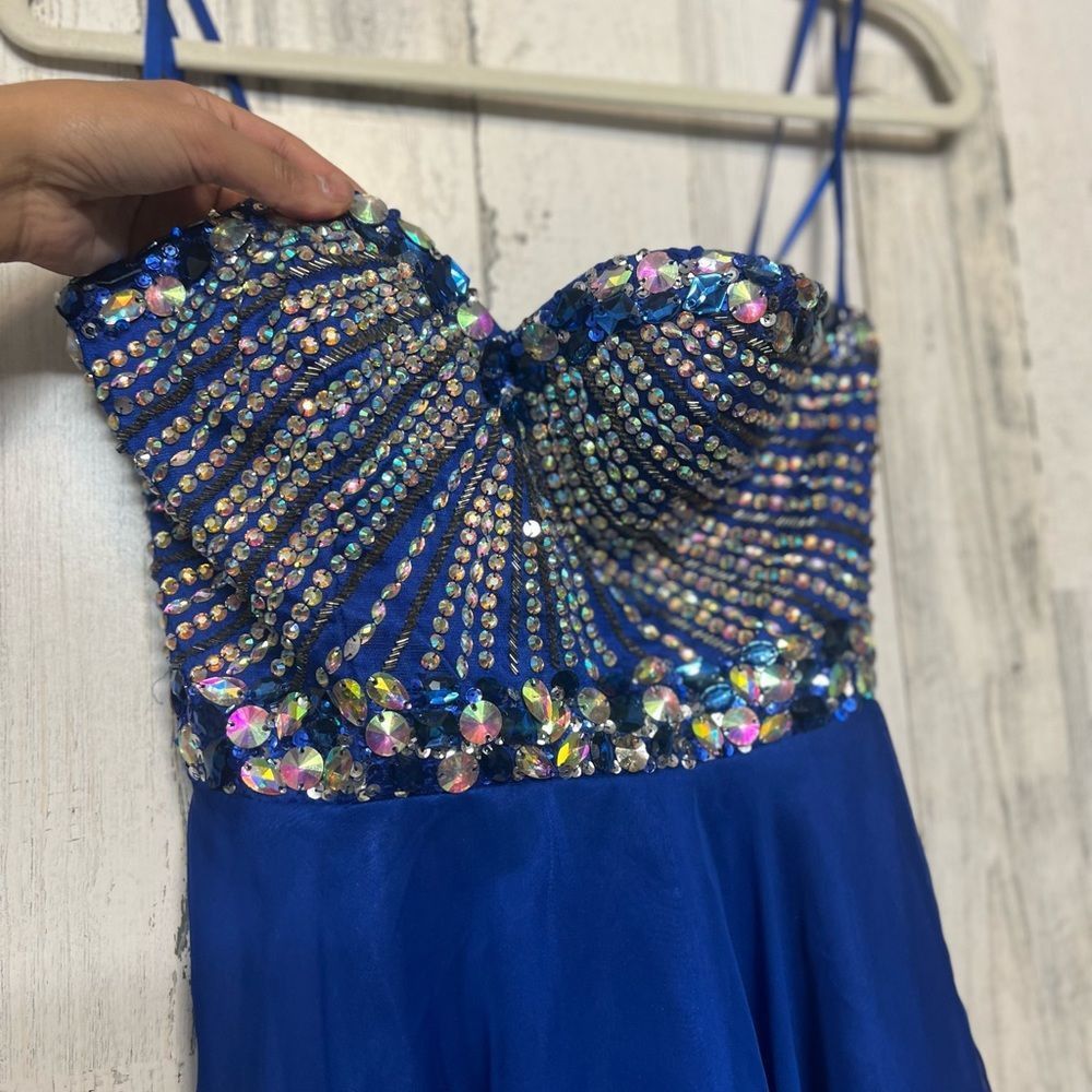 Other Anny Lee Blue Strapless Rhinestone Skater Dress XS Prom Home Size XS / US 0-2 / IT 36-38 - 8 Thumbnail