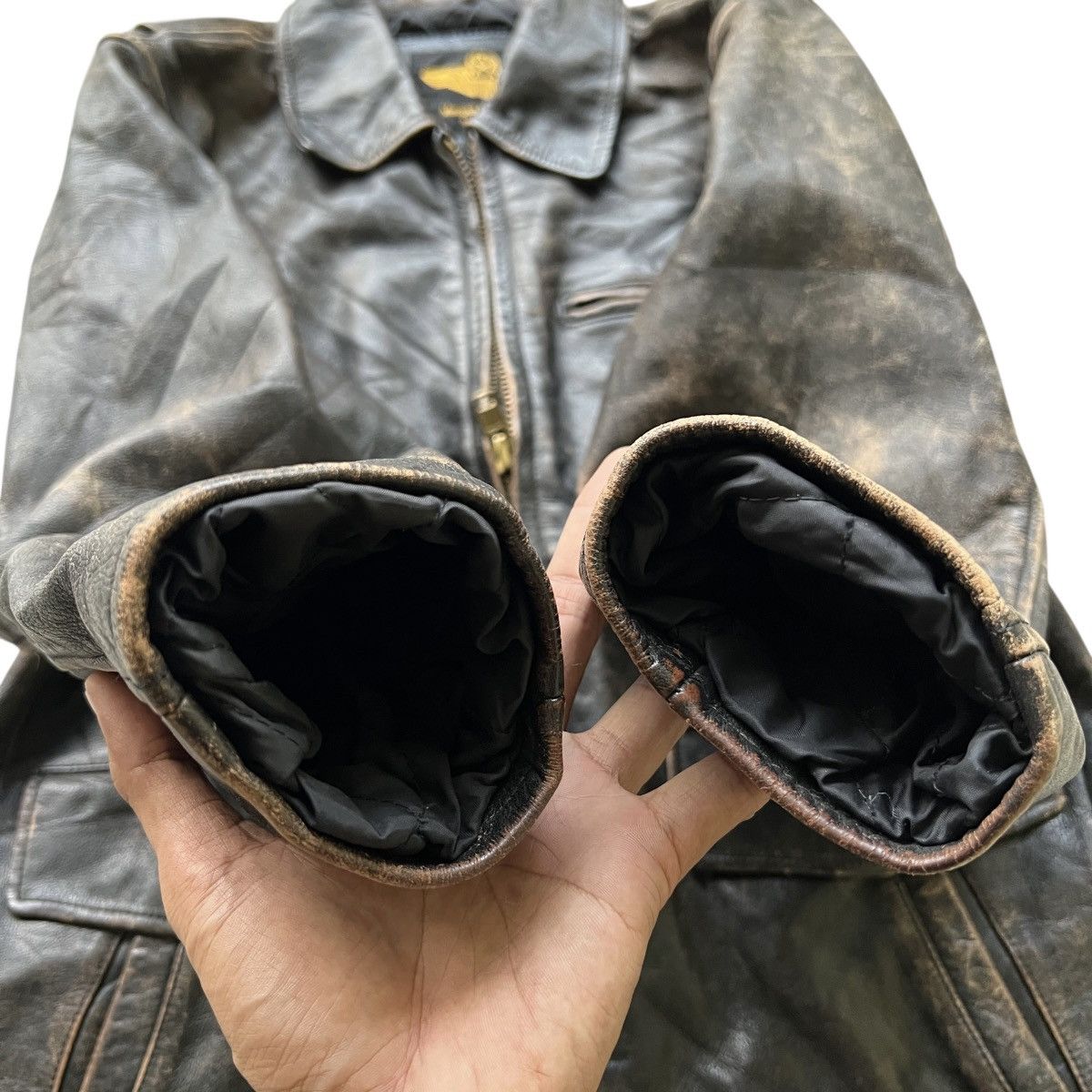 Vintage Vintage Morgan Productions Patina Leather Jacket Size US M / EU 48-50 / 2 - 15 Thumbnail