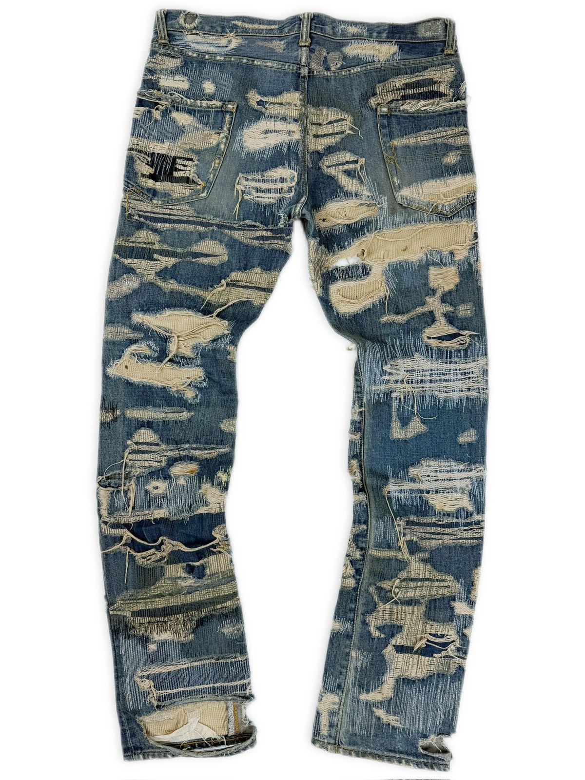Undercover AW05 Undercover 85 ‘Arts & Crafts’ Blue Unaltered Denim Jeans Size US 35 - 4 Thumbnail