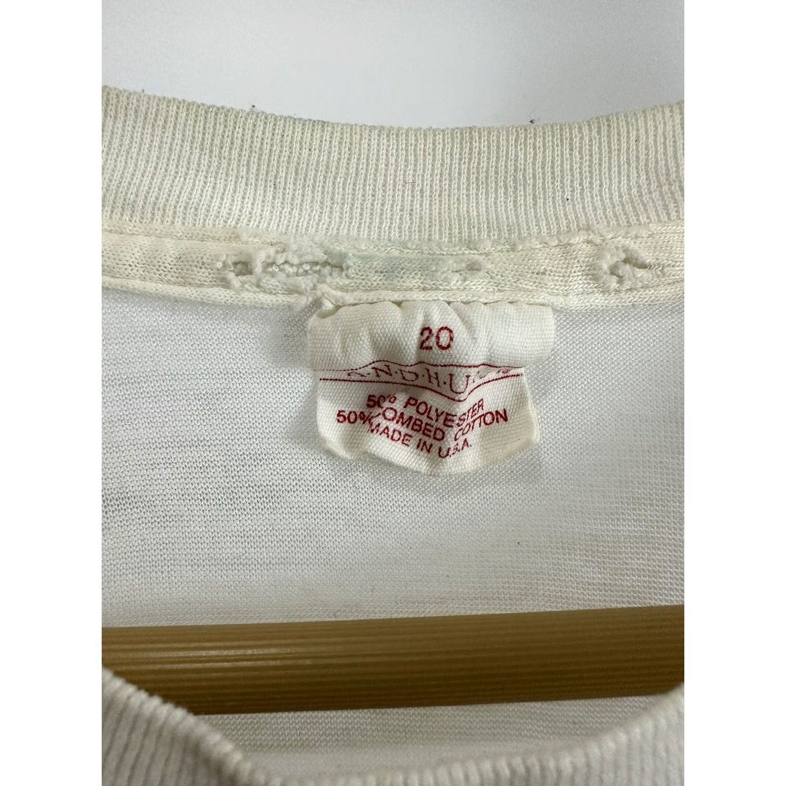 Vintage VTG Andhurst T-Shirt White 80s Burnout Single Stitch Size S Mens Shirts Size US S / EU 44-46 / 1 - 2 Thumbnail