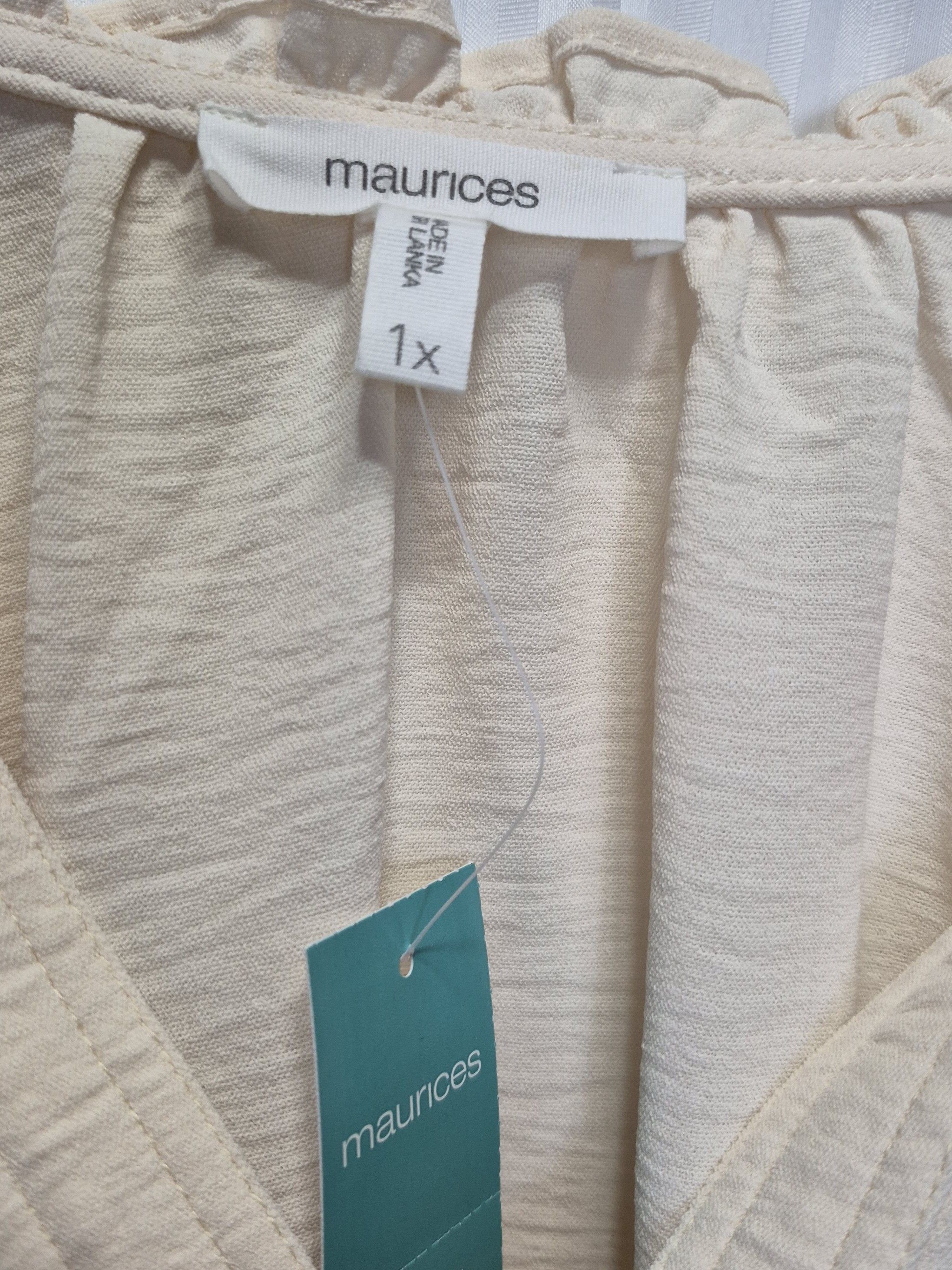 Other Maurices 1X Cream Lace-Shoulder Boho Top NWT Size XL / US 12-14 / IT 48-50 - 4 Thumbnail