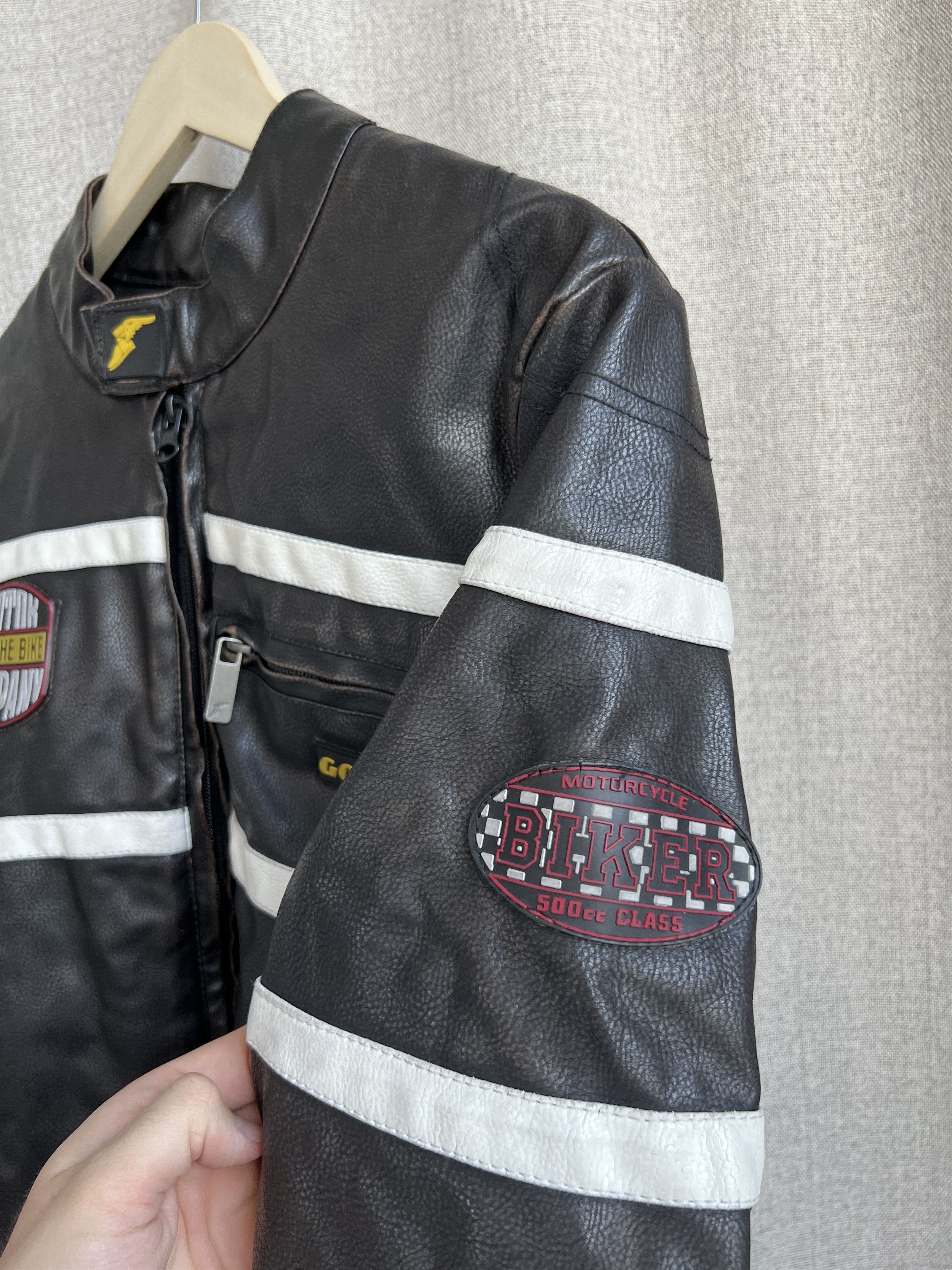 Vintage Y2K Goodyear Moto Racing Jacket Faux Leather Patina Size US S / EU 44-46 / 1 - 8 Thumbnail