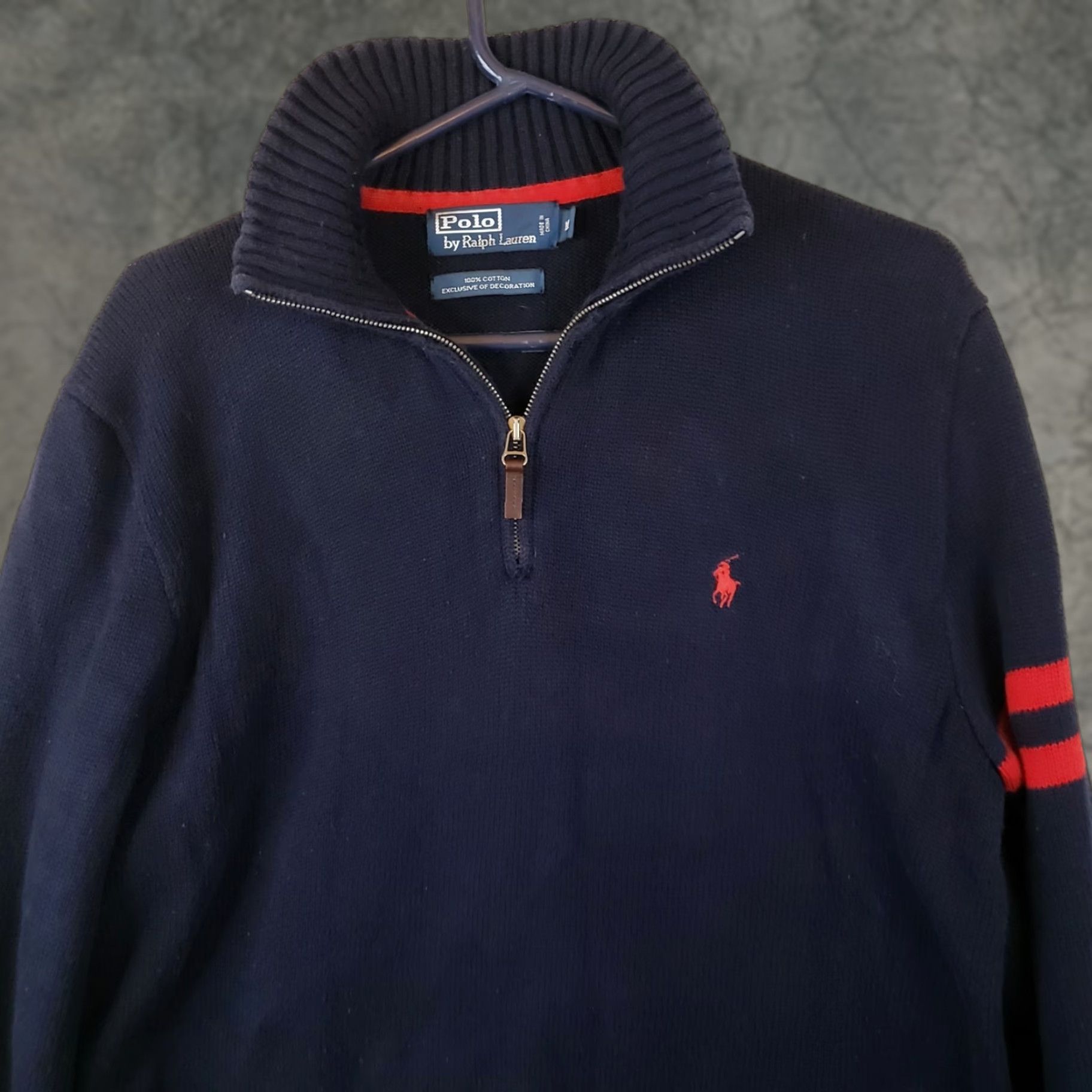 Polo Ralph Lauren Polo Ralph Lauren Sweater M Striped Long Sleeve 1/4 Zip Mock Neck Blue Red Logo Embroidered Classic Men’s Shirt? Size US M / EU 48-50 / 2 - 1 Thumbnail