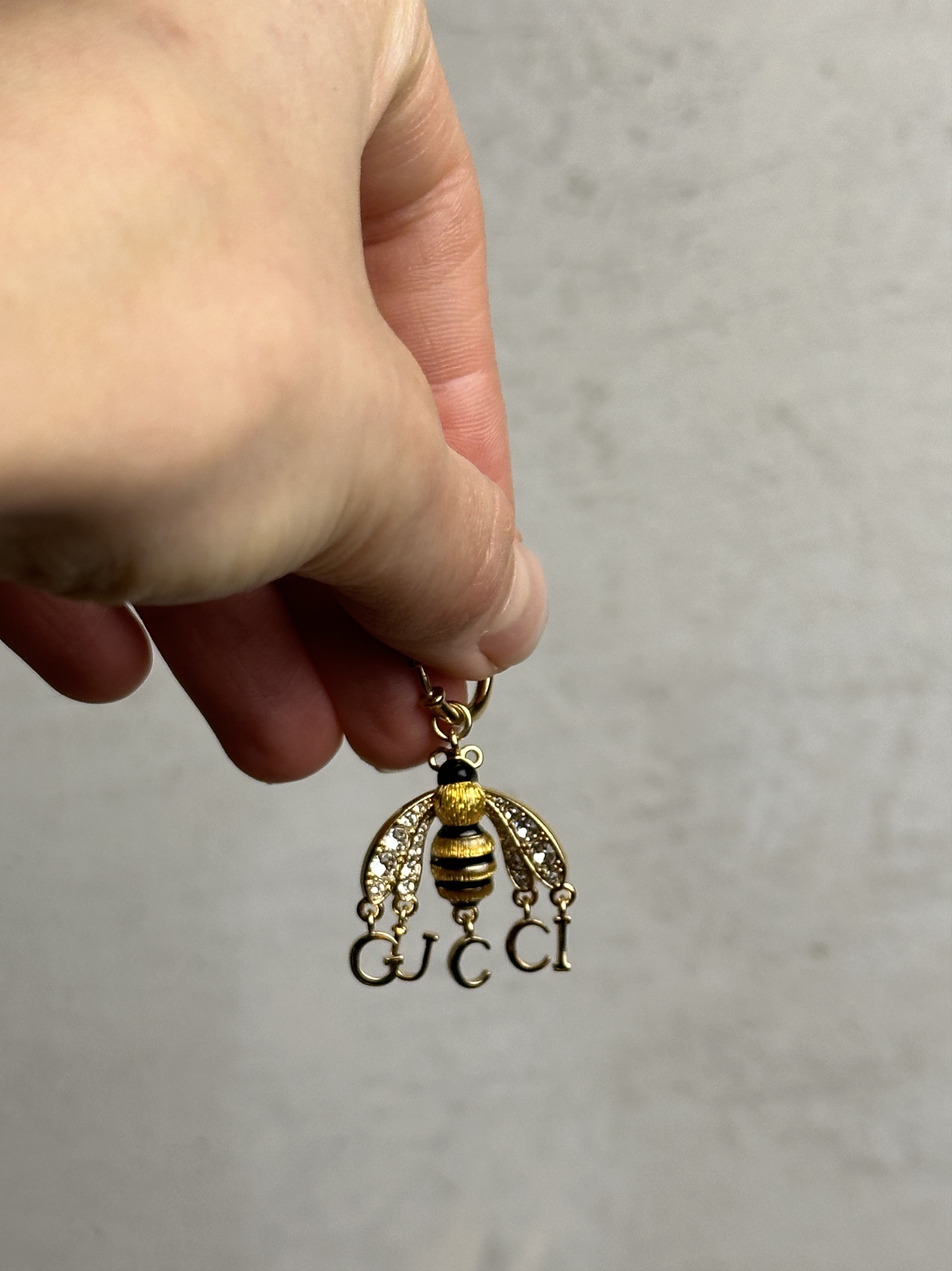 Gucci Gucci Crystal & Enamel Bee Single Drop Mono Earring Size ONE SIZE - 4 Thumbnail
