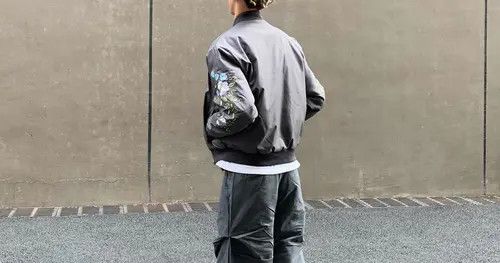 Other Grey Bomber Jacket with Splashh Floral Print Size US M / EU 48-50 / 2 - 2 Thumbnail