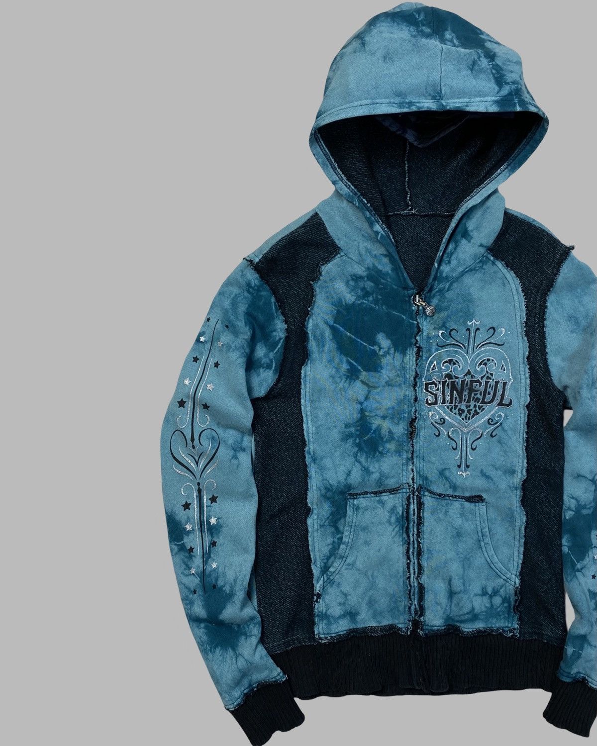 Affliction VNT Y2K Sinful Affliction Style Avant Gard Zip Hoodie Jacket Size L / US 10 / IT 46 - 3 Thumbnail