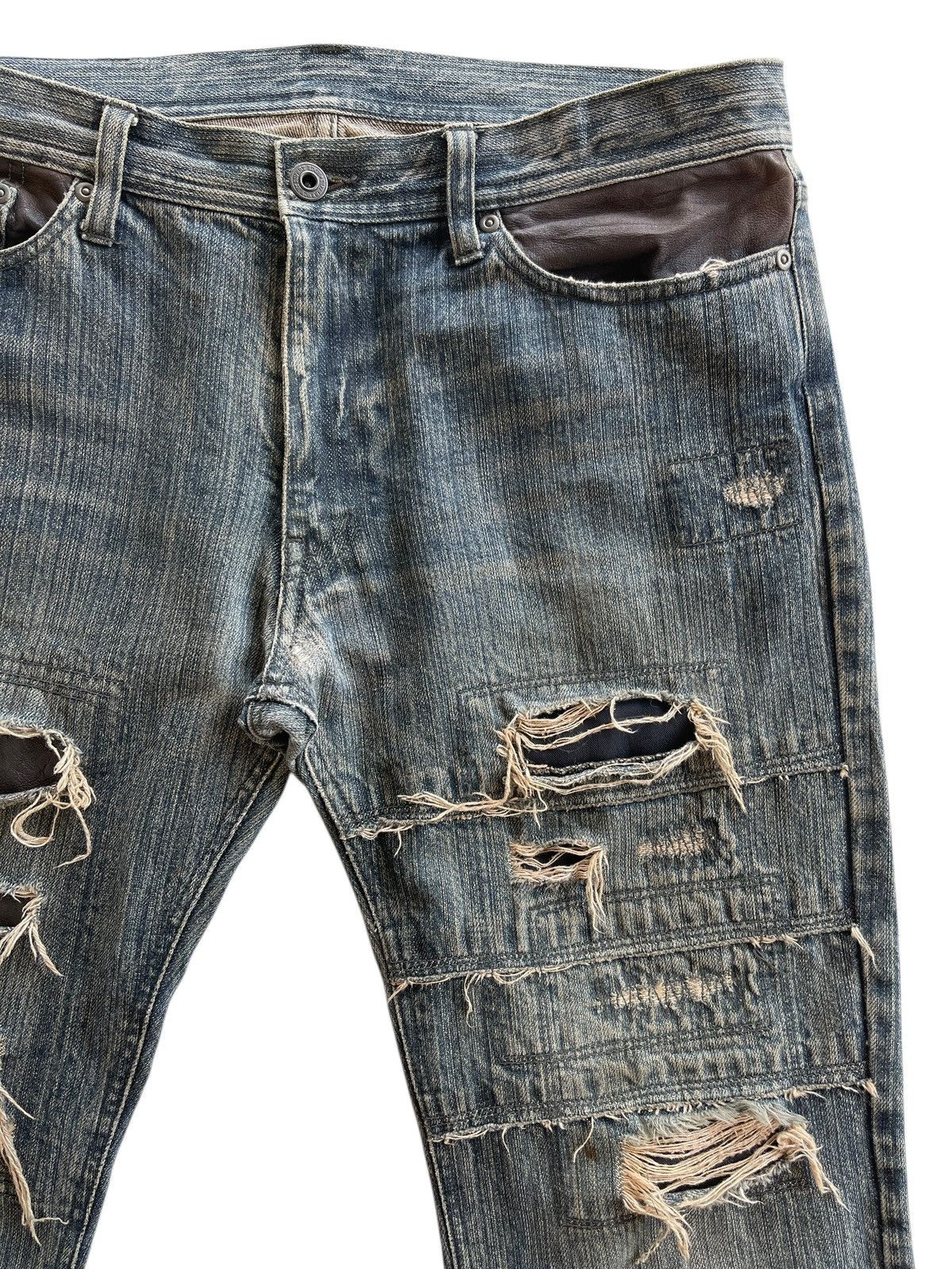 Japanese Brand Crazy Distressed Patchwork Flare Denim Size US 34 / EU 50 - 6 Thumbnail