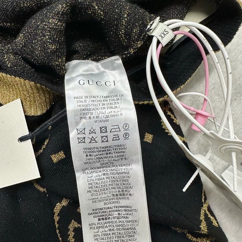 Gucci Gucci Full Print Black Gold Knit Skirt-2506 Size 22" - 7 Thumbnail