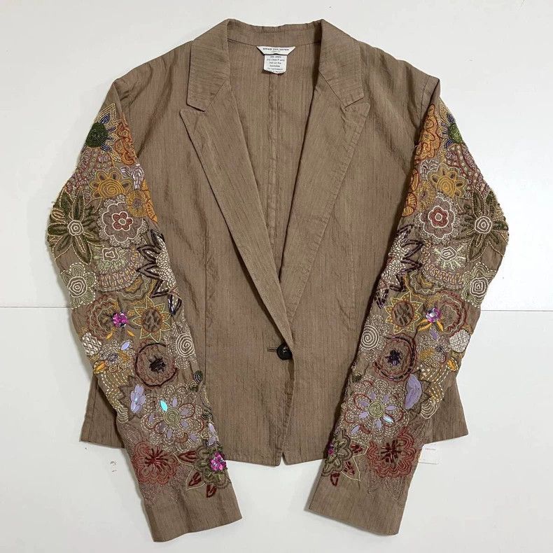 Dries Van Noten Dries Van Noten Silk Linen Embroidered Jacket Size US S / EU 44-46 / 1 - 1 Thumbnail