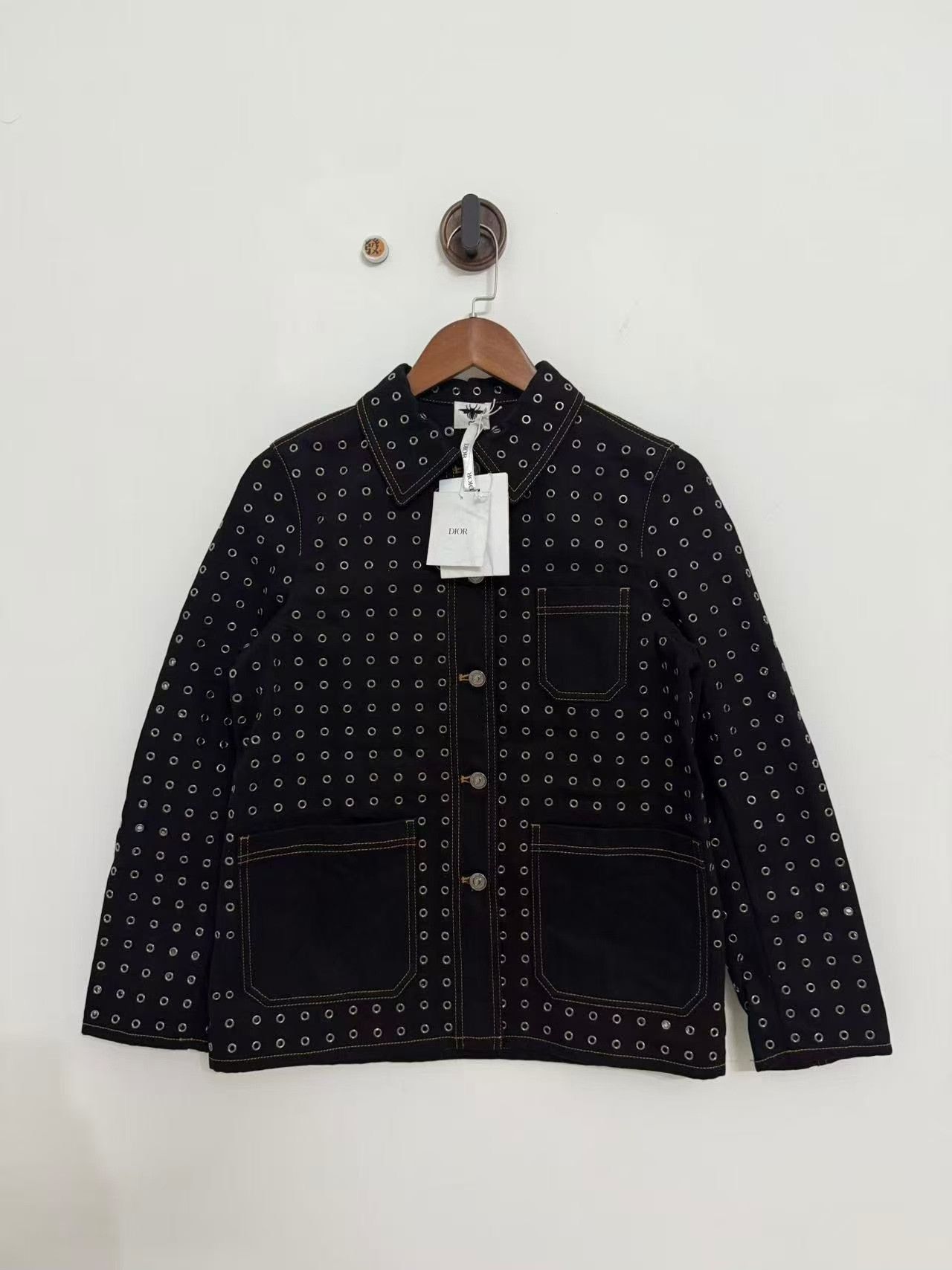 Dior Dior Black Slogan Metallic Mesh Denim Jacket Size XS / US 0-2 / IT 36-38 - 1 Thumbnail