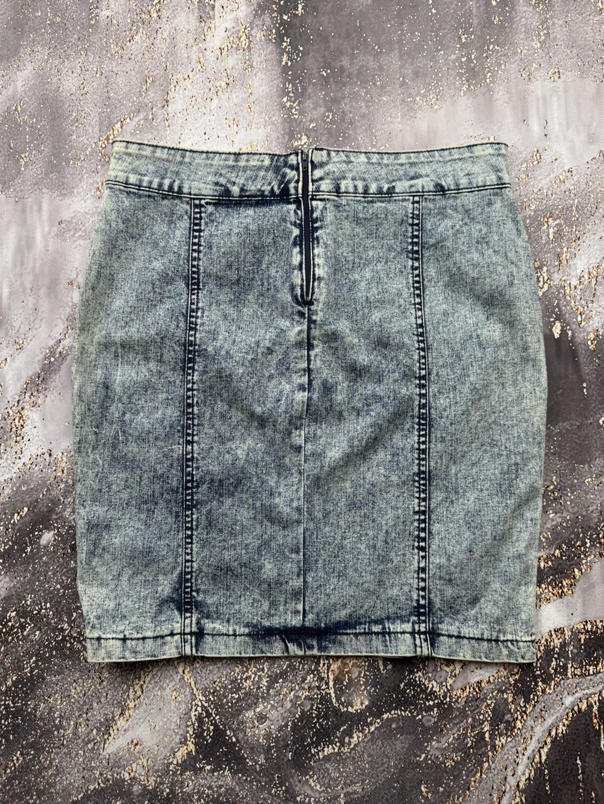 Japanese Brand × Vintage Vintage Multi Zipped Cool Denim Mini Skirt Size 27" / US 4 / IT 40 - 7 Thumbnail