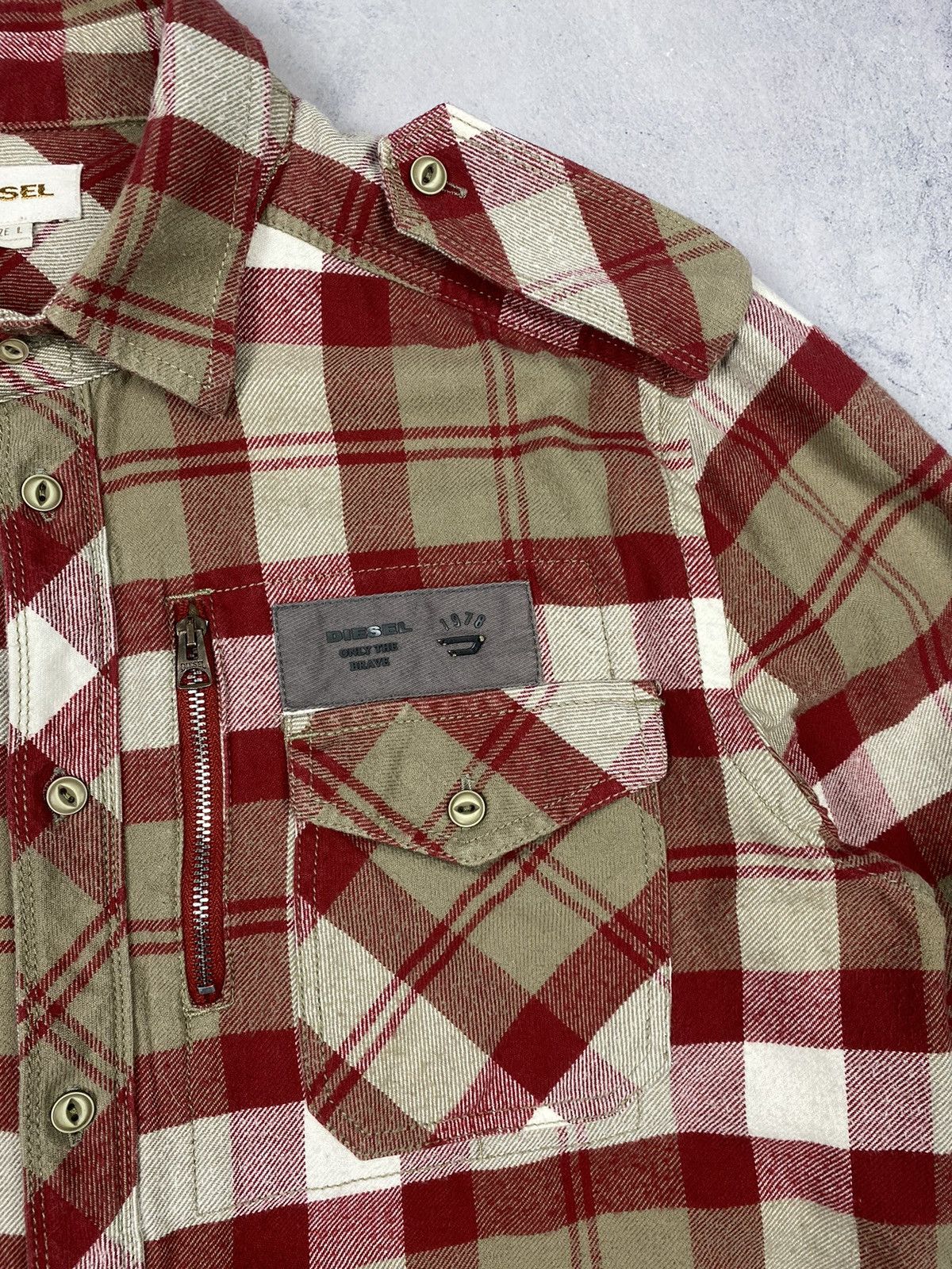 Diesel Diesel Designer Checkered Overshot Jacket Bomber Size US L / EU 52-54 / 3 - 8 Thumbnail