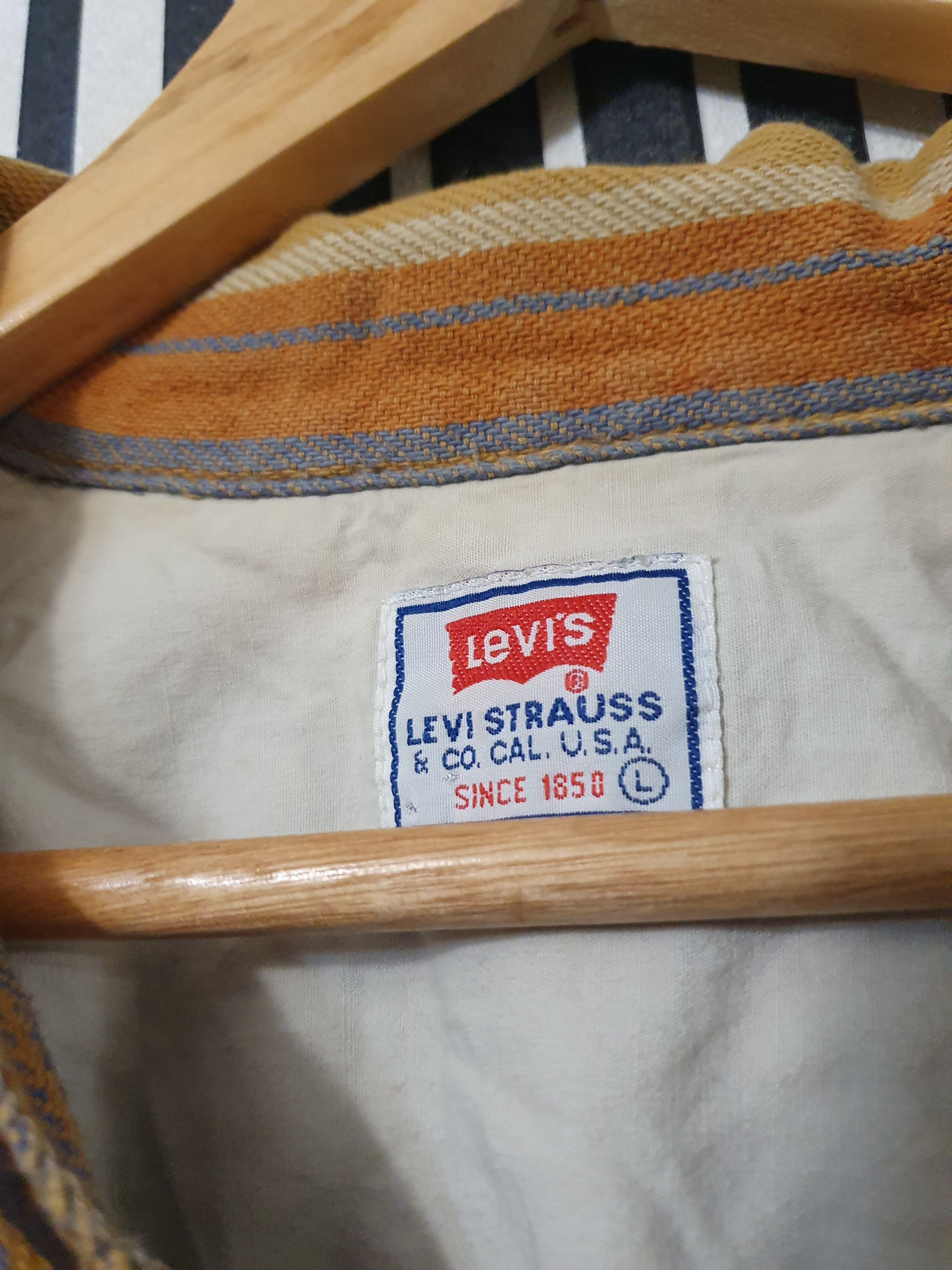 Levi's × Vintage 80's Levis Vintage Striped ZIP Double Pocket Sweatshirt Size US L / EU 52-54 / 3 - 10 Thumbnail