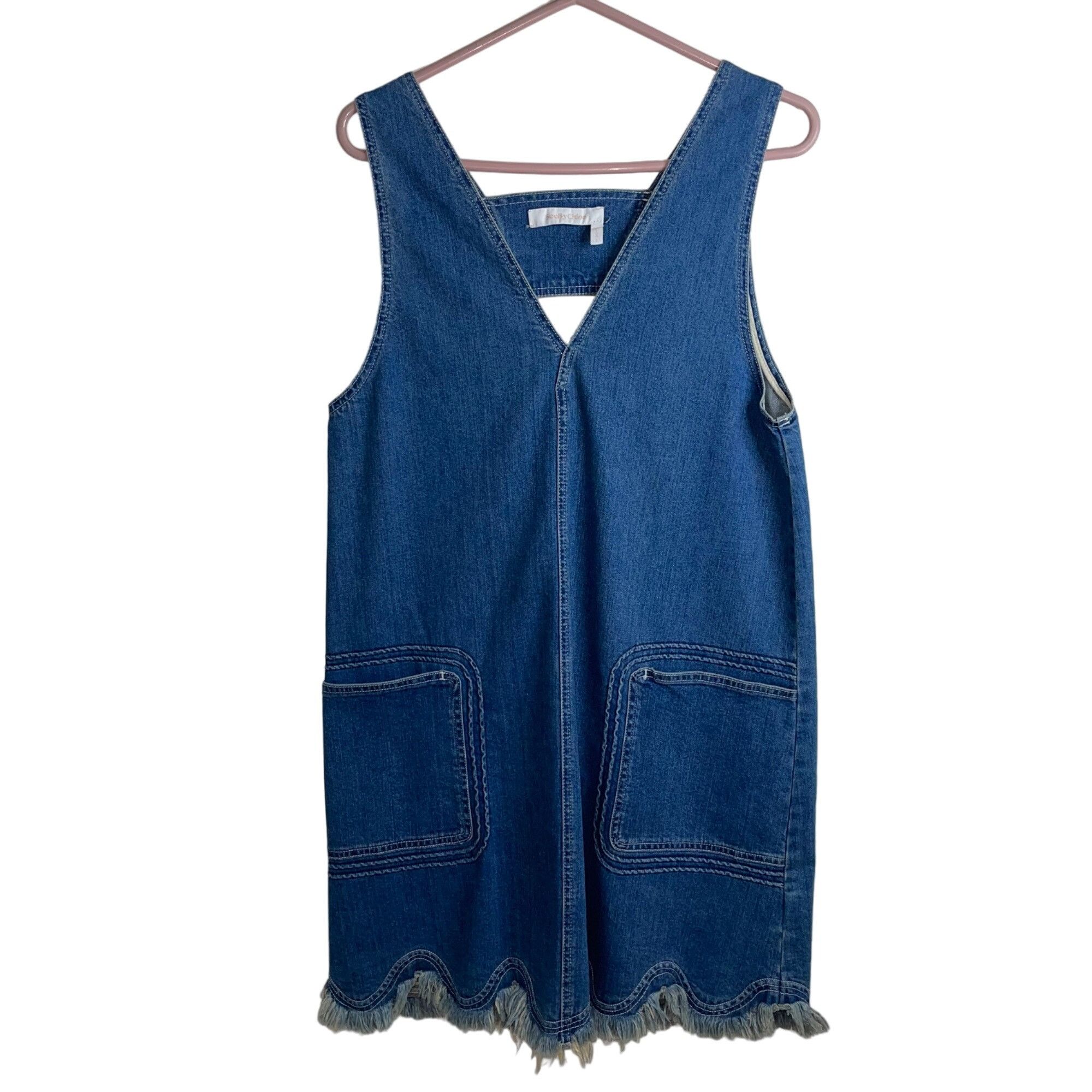 See by Chloe See By Chloe Womens Jumper Dress Size 40 Blue Size S / US 4 / IT 40 - 1 Thumbnail