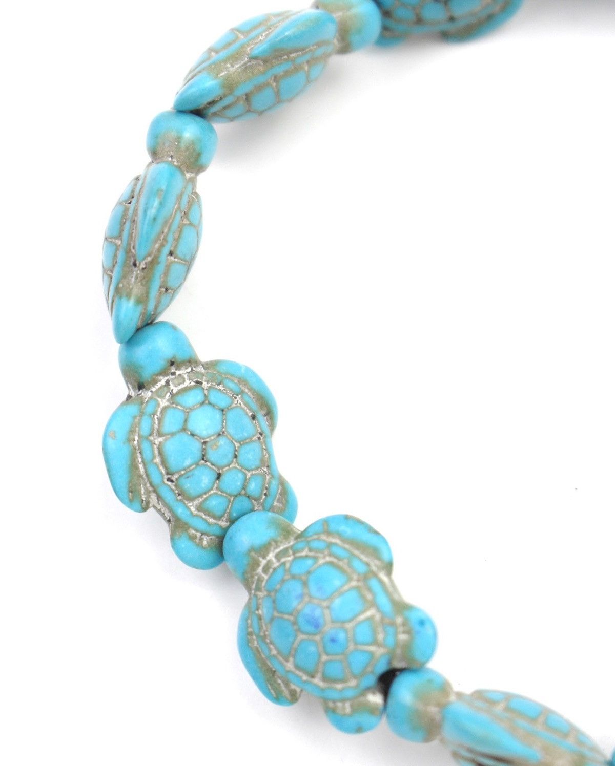 Vintage 2000S JAPANESE MADE TURQUOISE TURTLE BEADED STRETCH BRACELET Size ONE SIZE - 3 Thumbnail