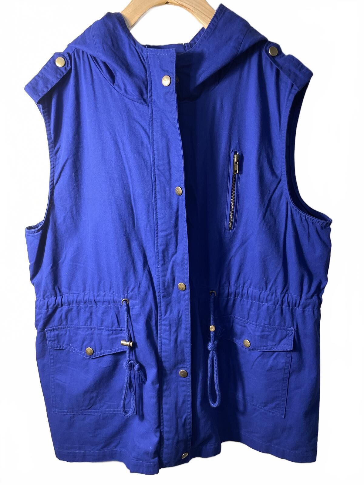Other Zenana Outfitters Utility Vest Hooded Women's 2X Royal Blue Size XL / US 12-14 / IT 48-50 - 6 Thumbnail