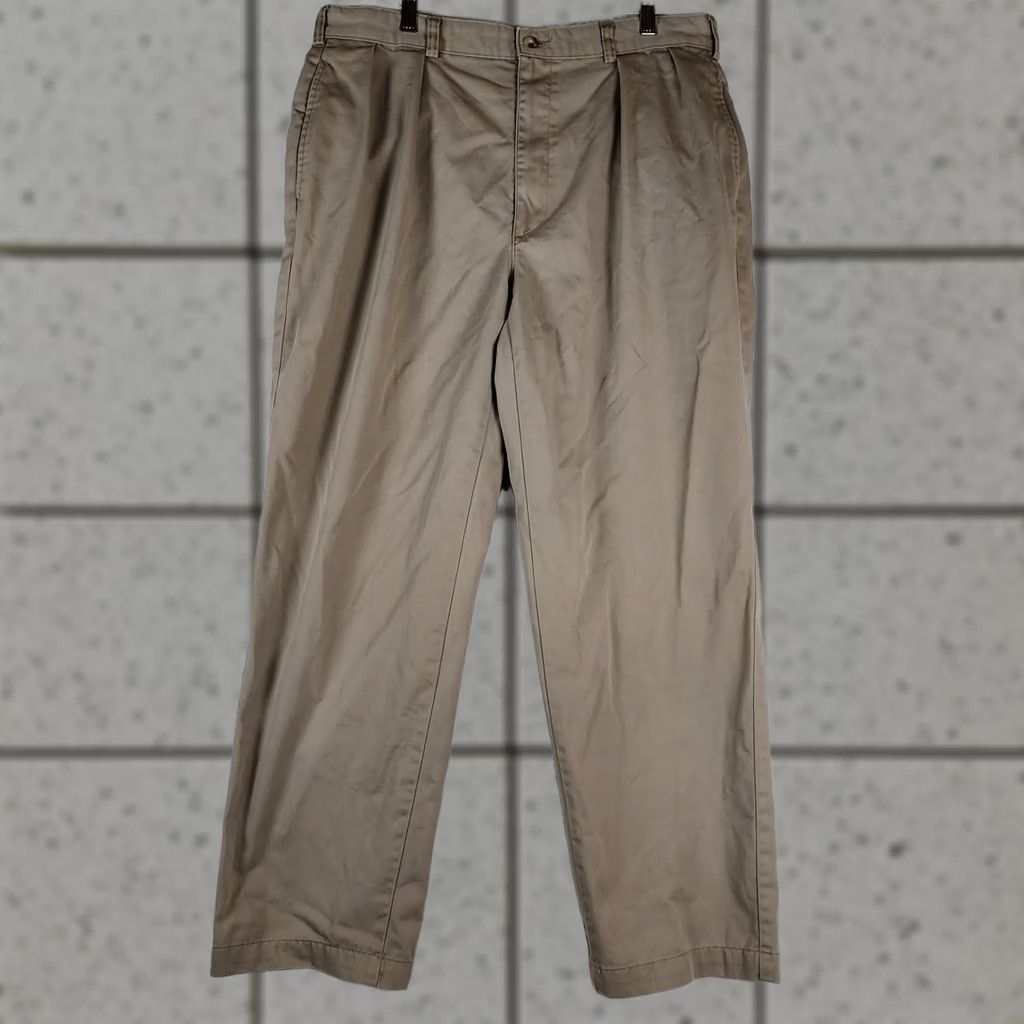 Polo Ralph Lauren Polo Ralph Lauren Mens Chino Pants Khaki 100% Cotton Classic Fit Beige Solid Logo Plain Front Zip Pocket Straight Pant-size 36 Mens Size US M / EU 48-50 / 2 - 1 Thumbnail