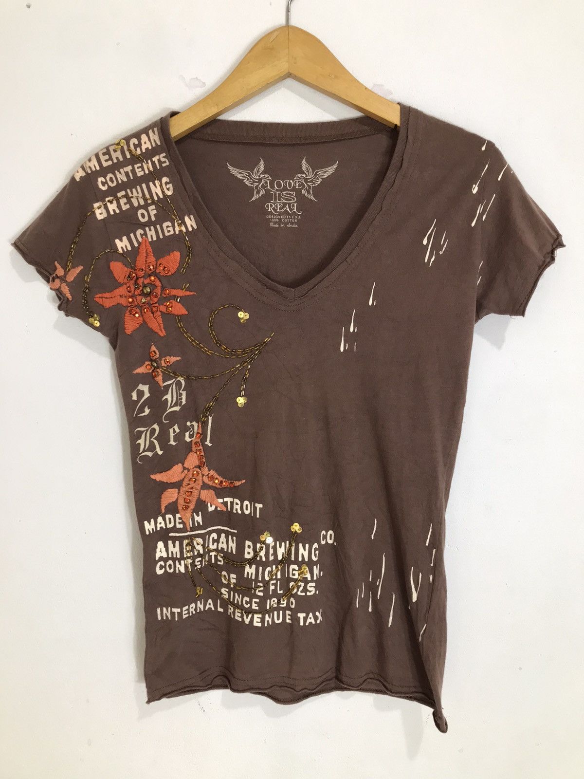 Beauty Beast Crazy Love is real Poem Tees Y2k style Size XS / US 0-2 / IT 36-38 - 1 Thumbnail
