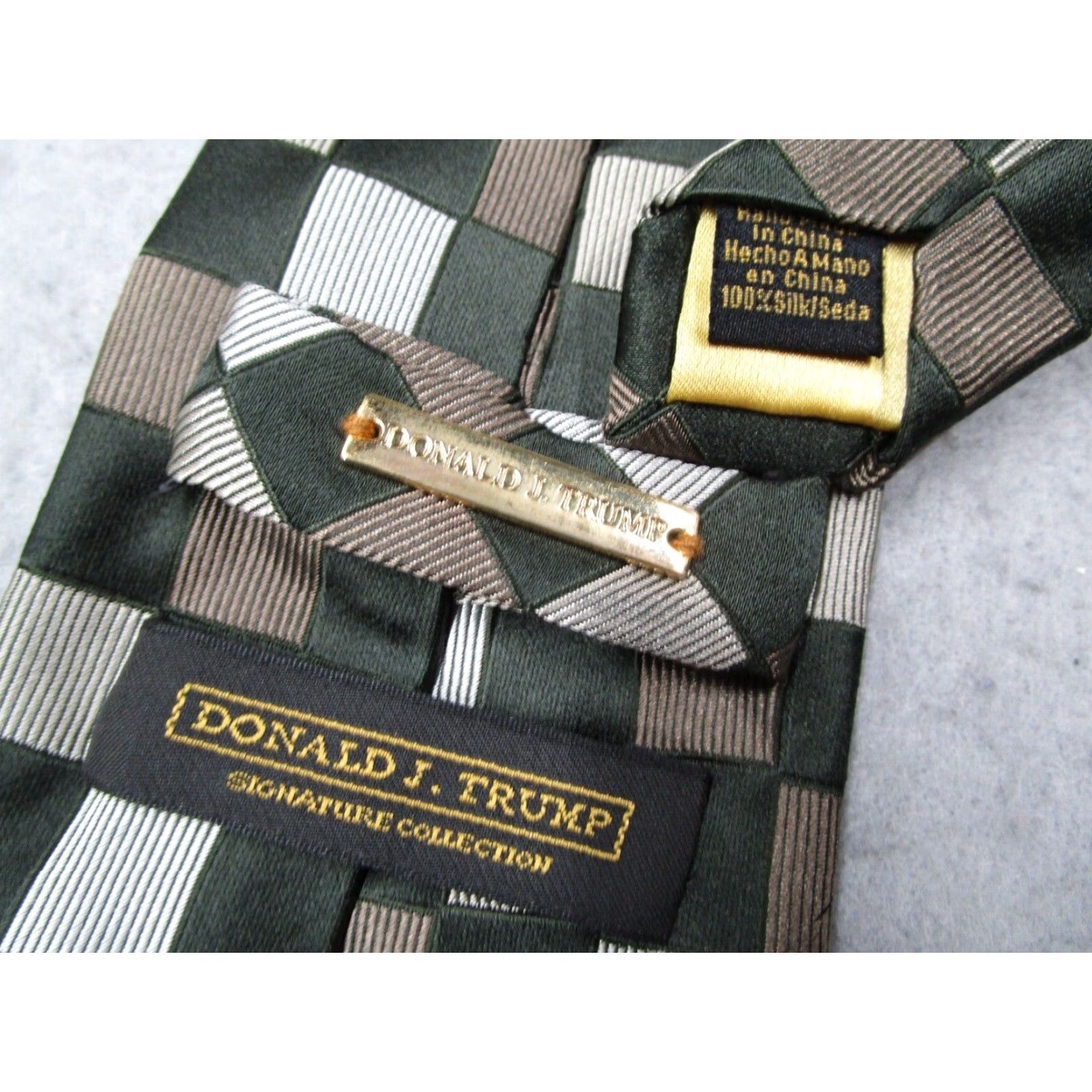 Vintage Donald J Trump Silk Tie Mens Black Gray Classic Size Designer Preppy Retro Mens Size ONE SIZE - 3 Thumbnail